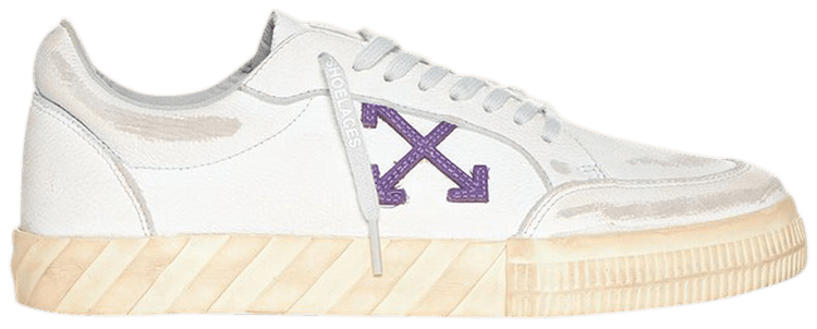 Off White Vulc Sneaker Distressed   White Purple