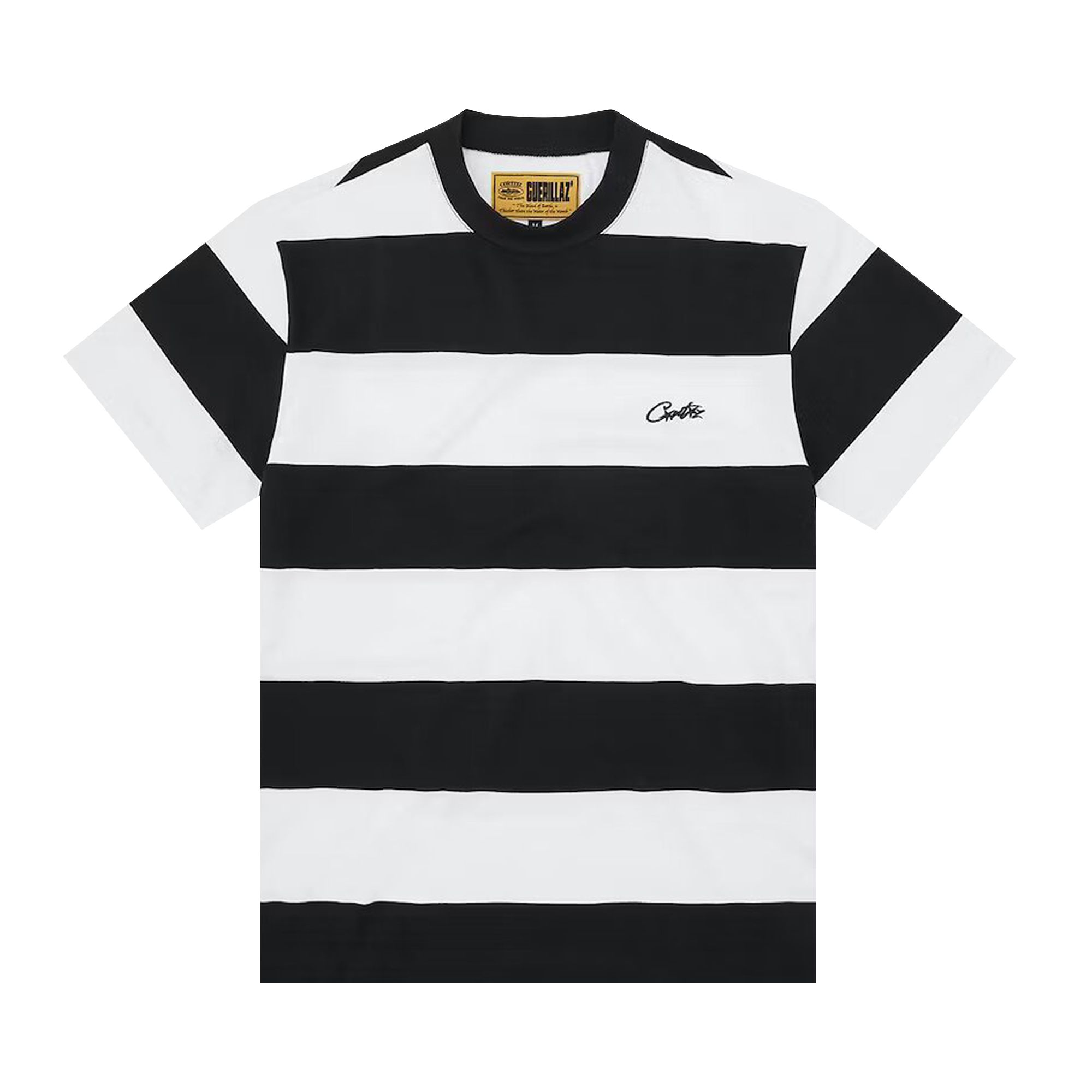 Pre-owned Corteiz Striped Tee 'black' In Multi-color