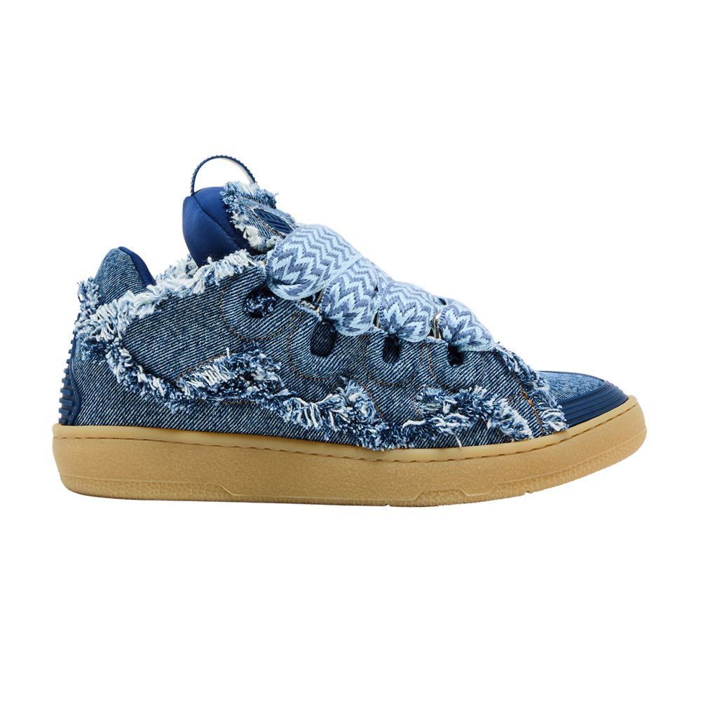 Pre-owned Lanvin Wmns Curb Sneakers 'frayed Denim' | Blue | Women's Size 40
