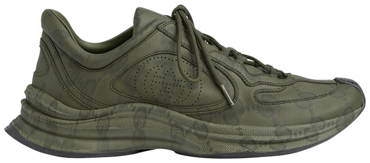 Gucci Run Sneaker GG Water Transfer Print   Green
