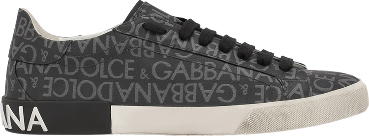 Dolce  Gabbana Portofino Vintage Repeat Logo   Black Grey