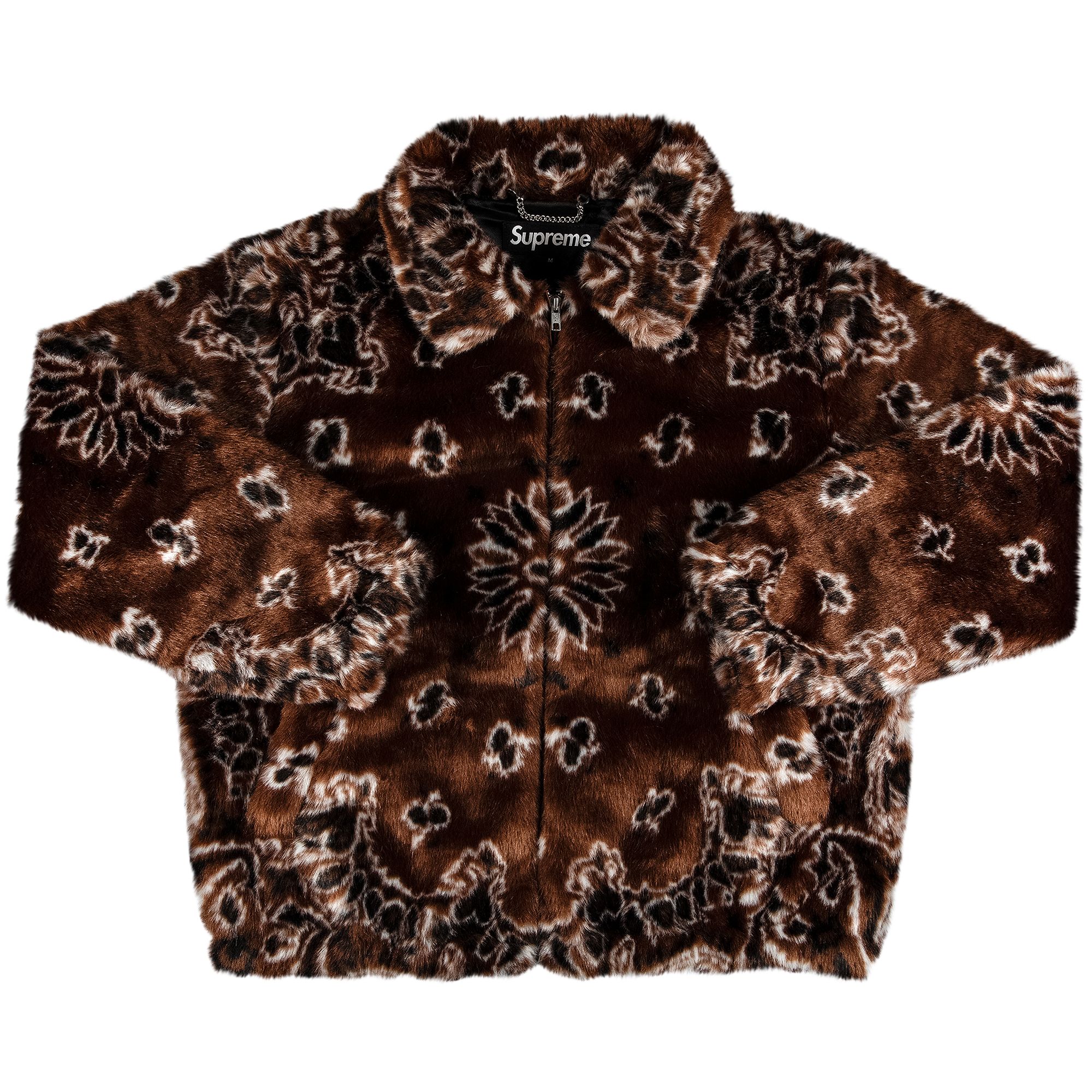 Supreme Bandana Faux Fur Bomber Jacket 'Brown' | Men's Size XL