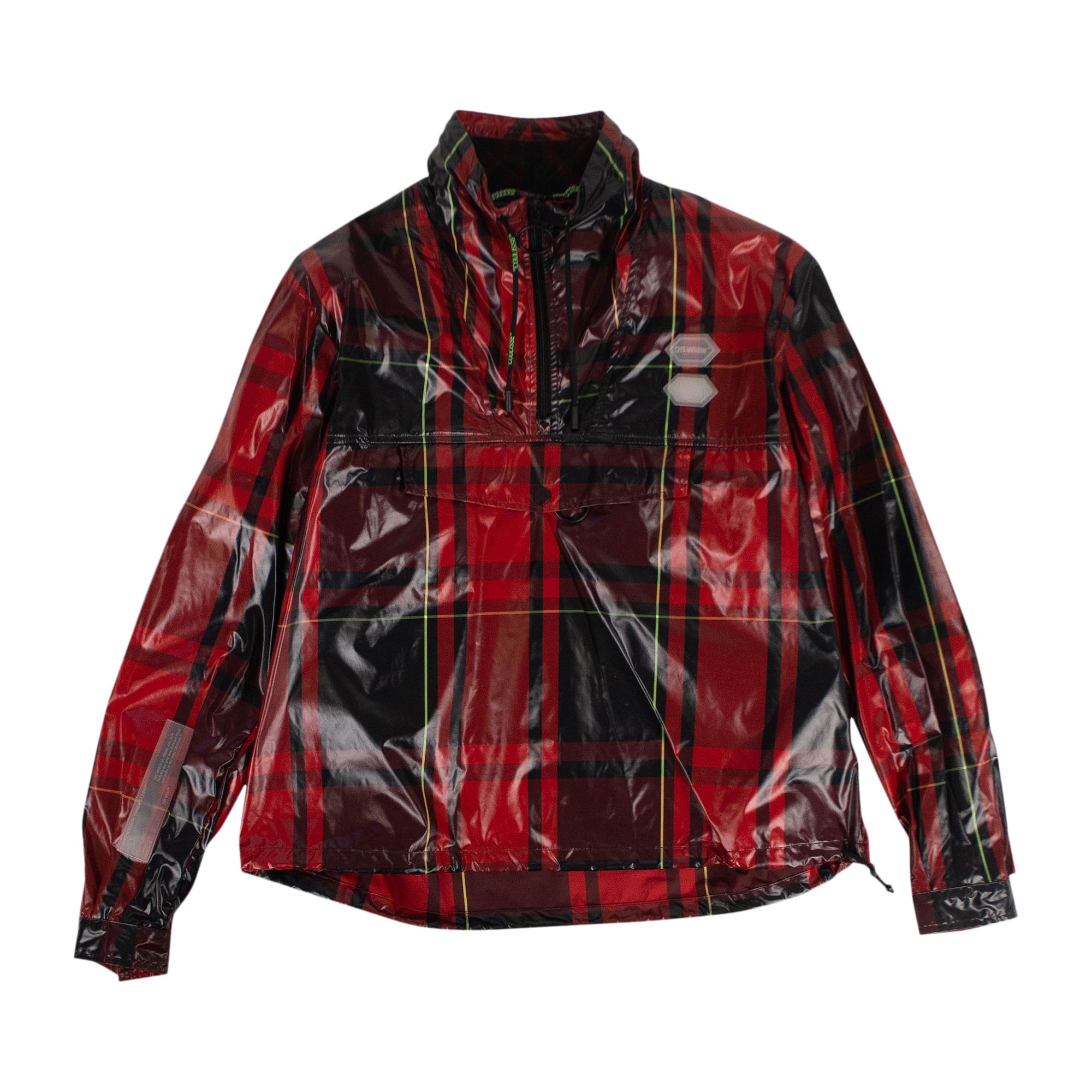 Off-White Tartan Zip Neck Jacket 'Red' | Men's Size M