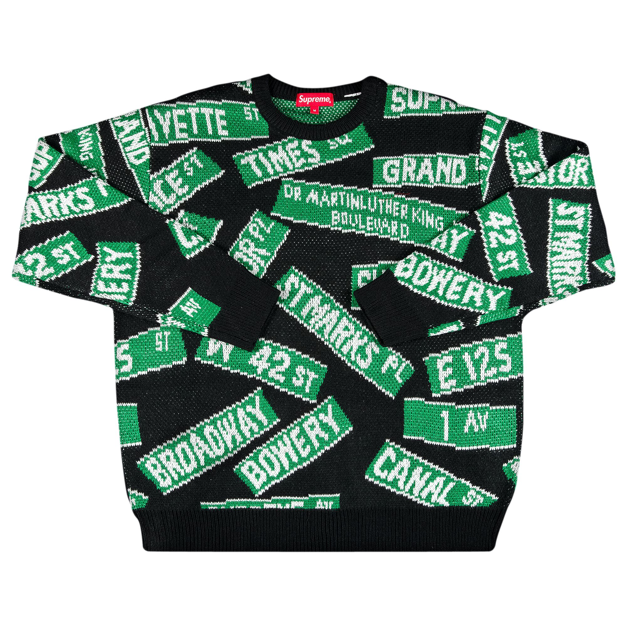 Supreme Street Signs Sweater 'Black' | Men's Size L