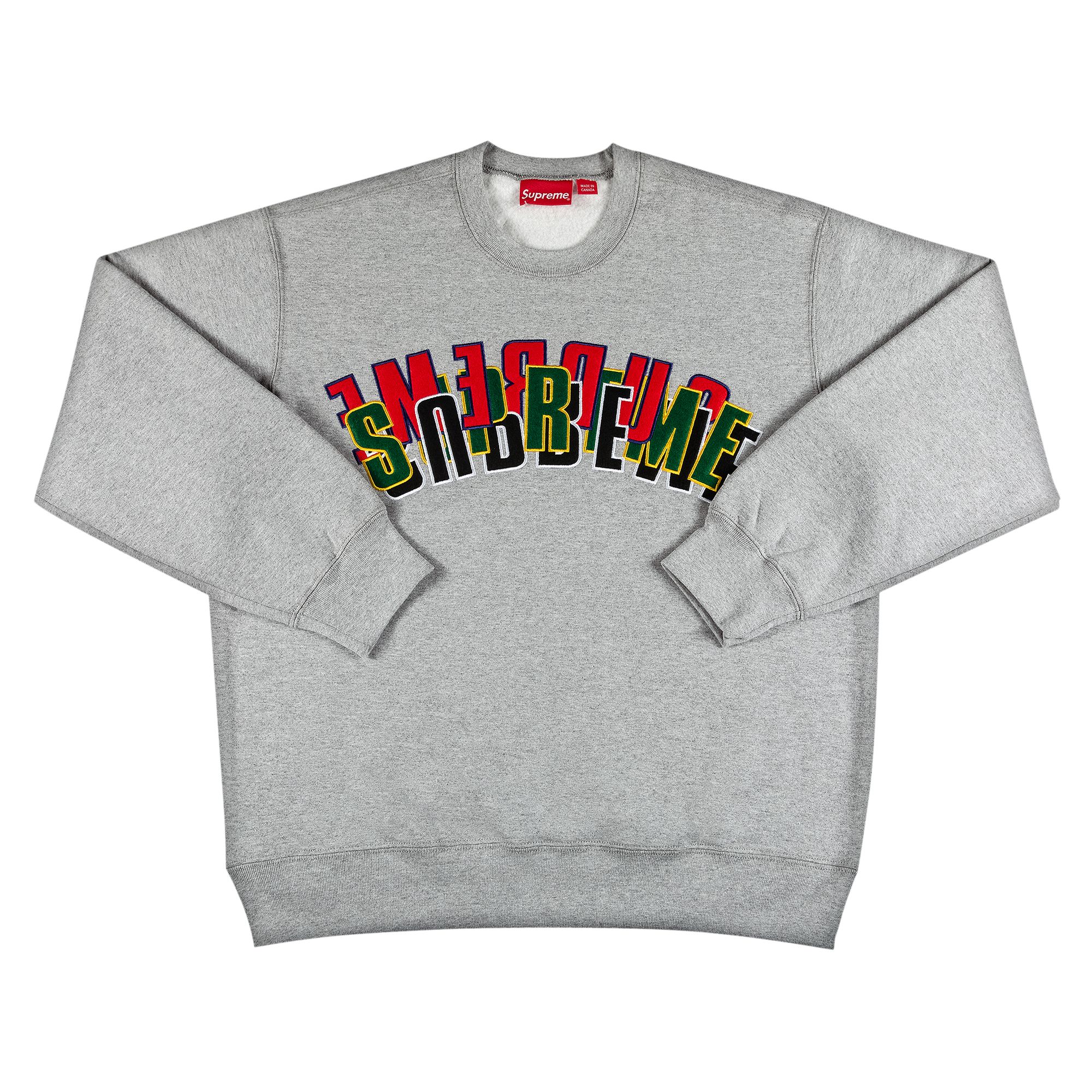 Supreme Stacked Crewneck 'Heather Grey' | Men's Size M