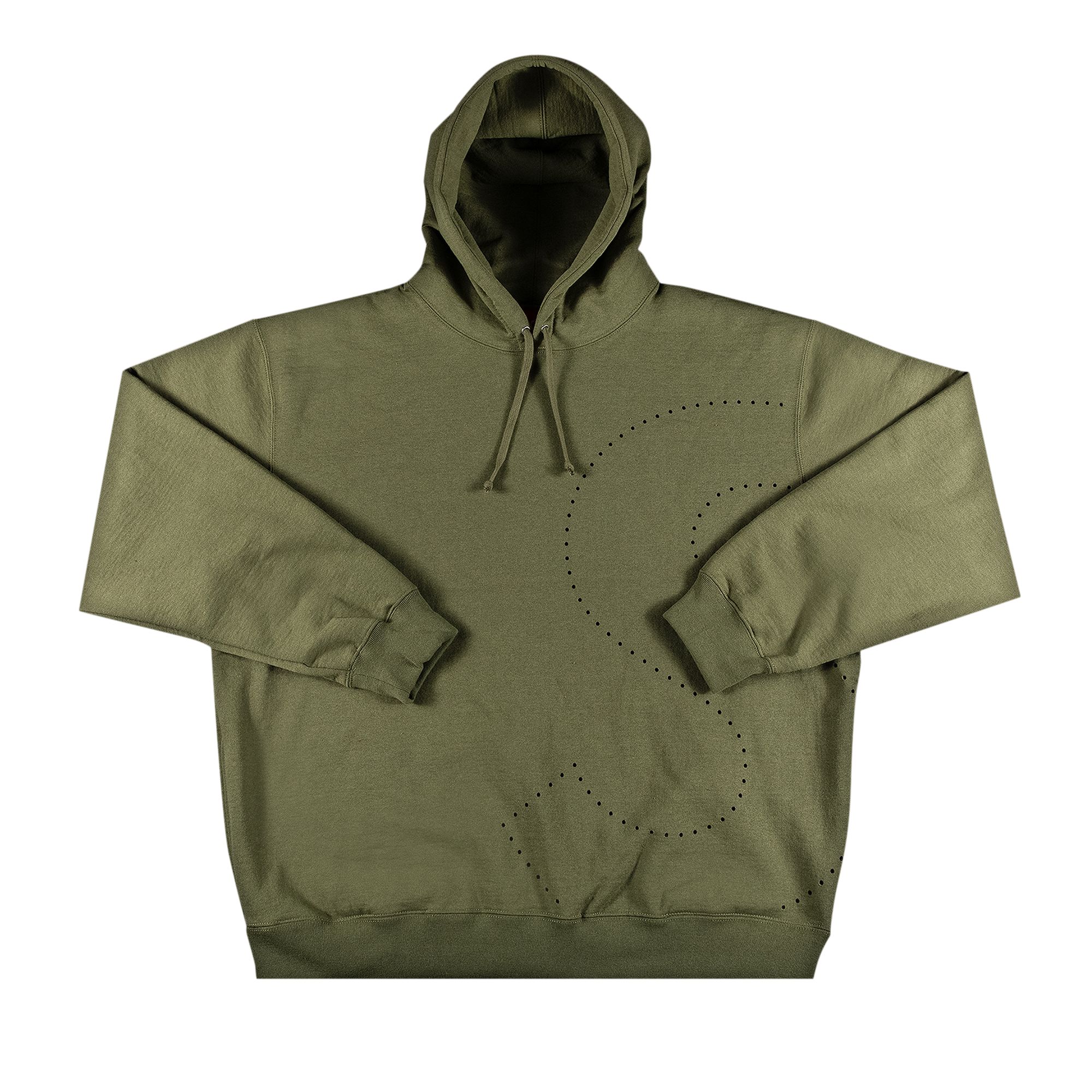 Supreme Laser Cut S Logo Hooded Sweatshirt 'Light Olive' | Green | Men's Size M