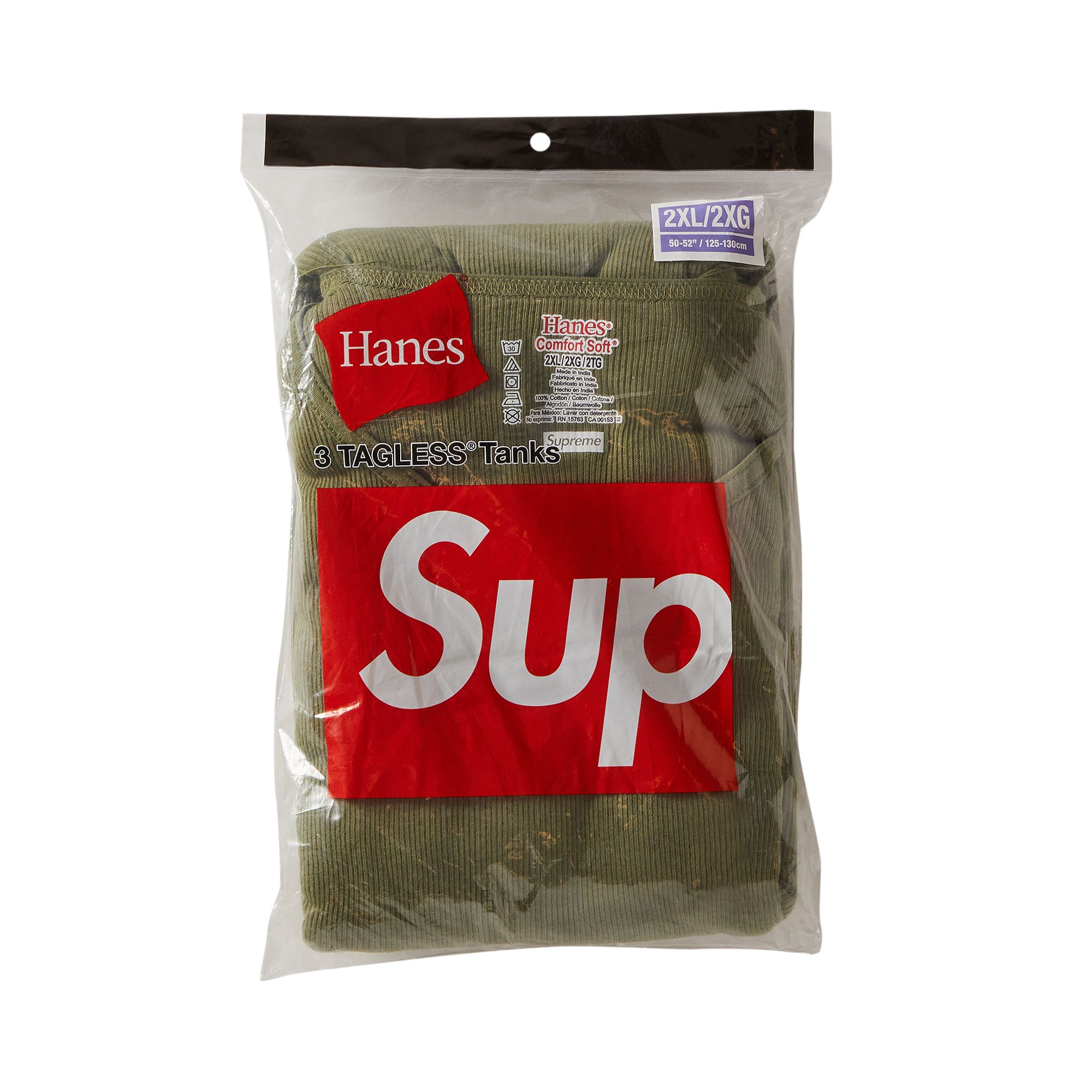 Supreme x Hanes Tagless Tank Tops (3 Pack) 'OLIVE' | Green | Men's Size M