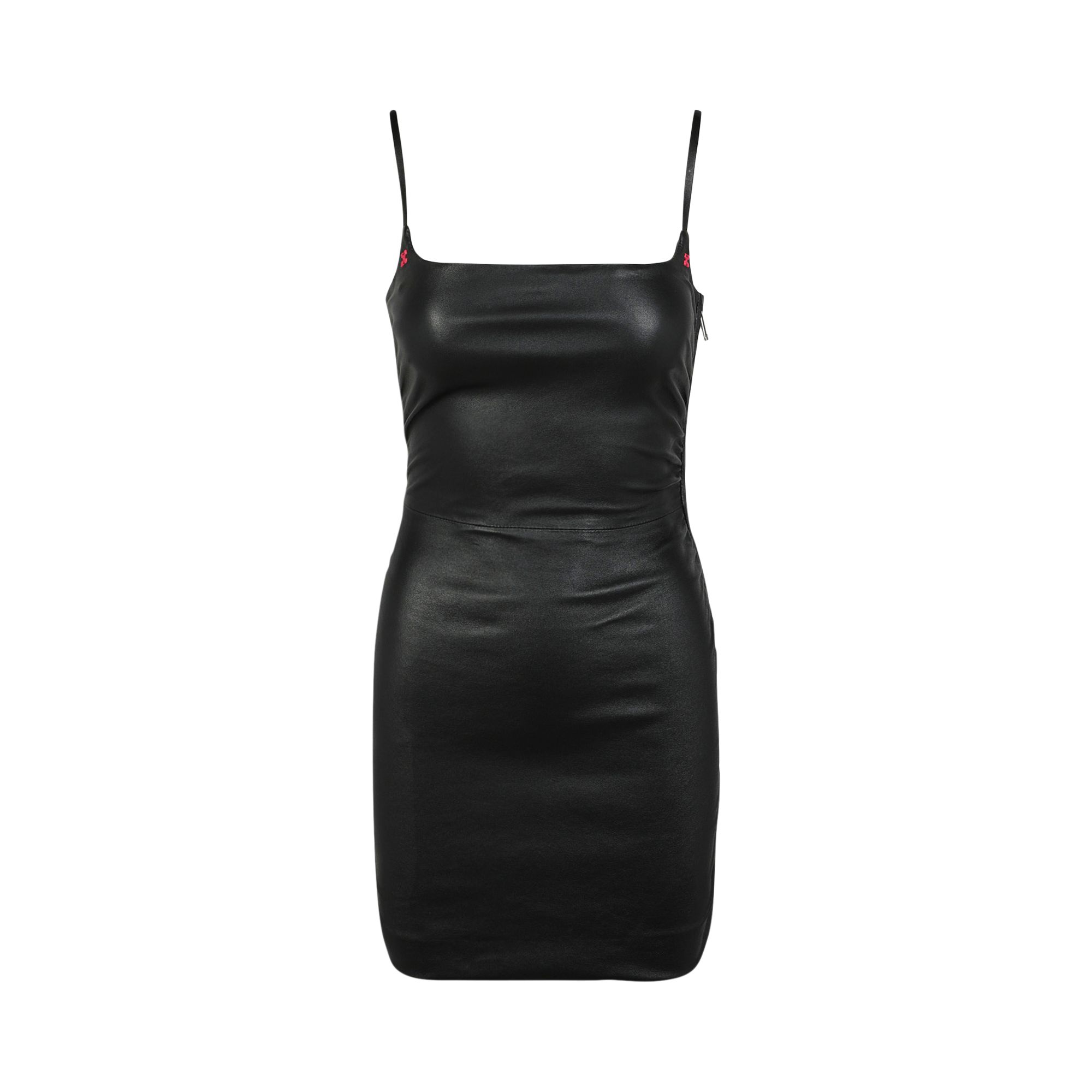 Off-White Stretch Leather Mini Dress 'Black' | Women's Size 42