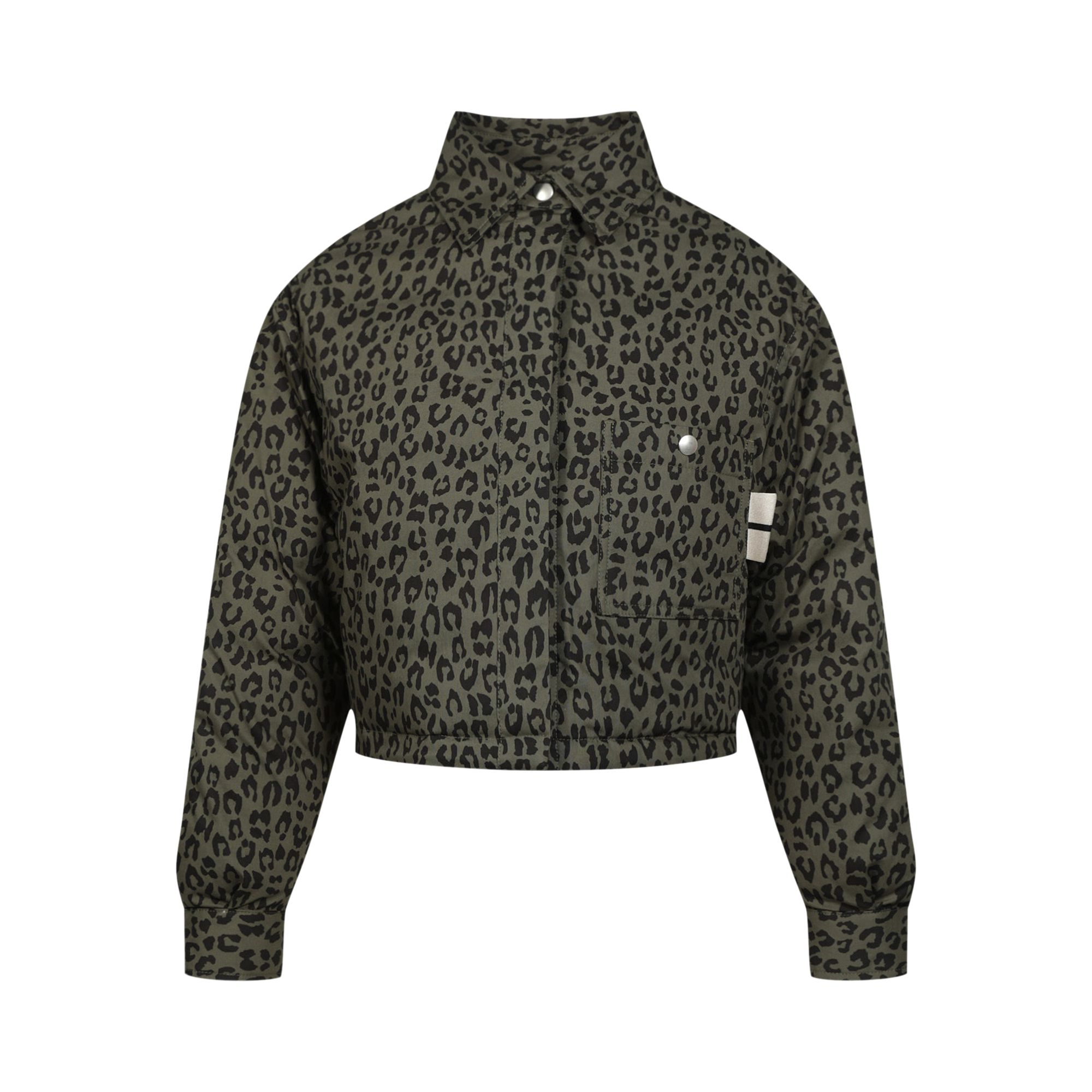 Pre-owned Palm Angels Leopard Camo Print Overshirt 'black' | Women's Size Xs