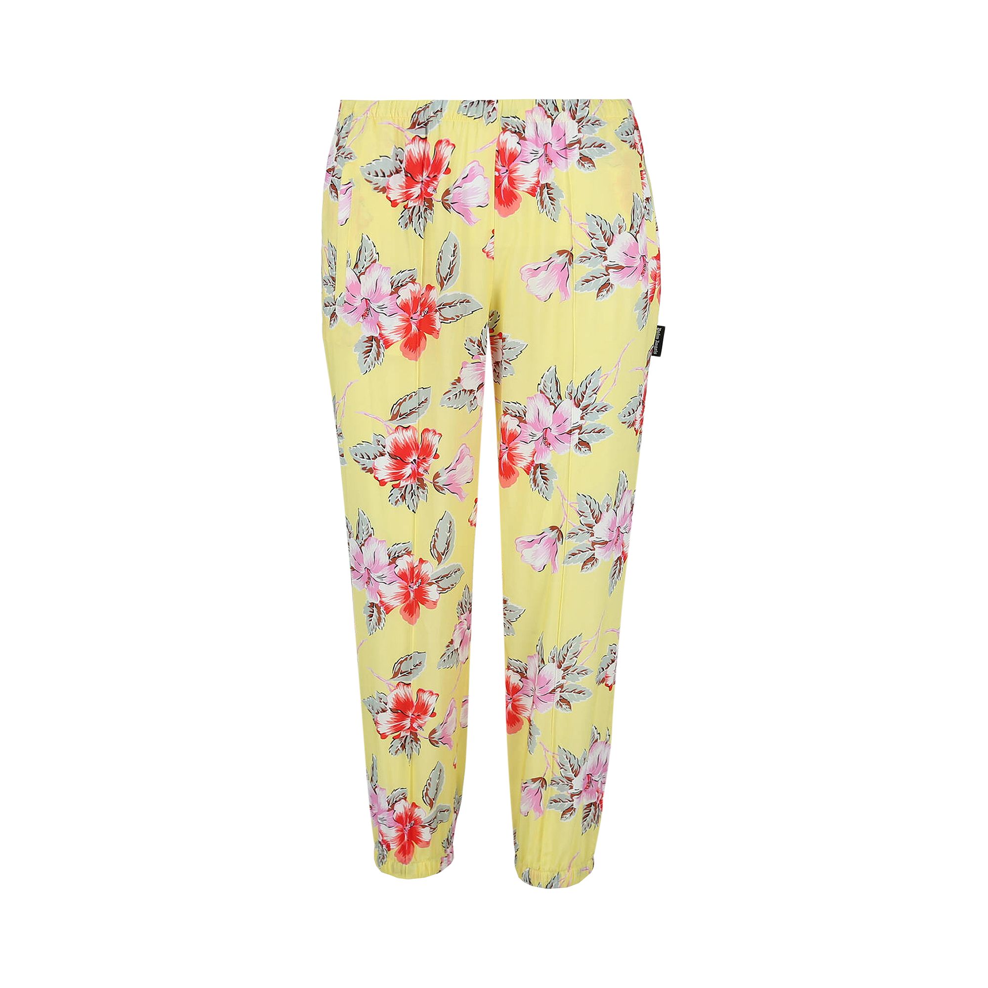 Palm Angels Hibiscus Sleek Joggers 'Yellow/White' | Multi-Color | Women's Size 38