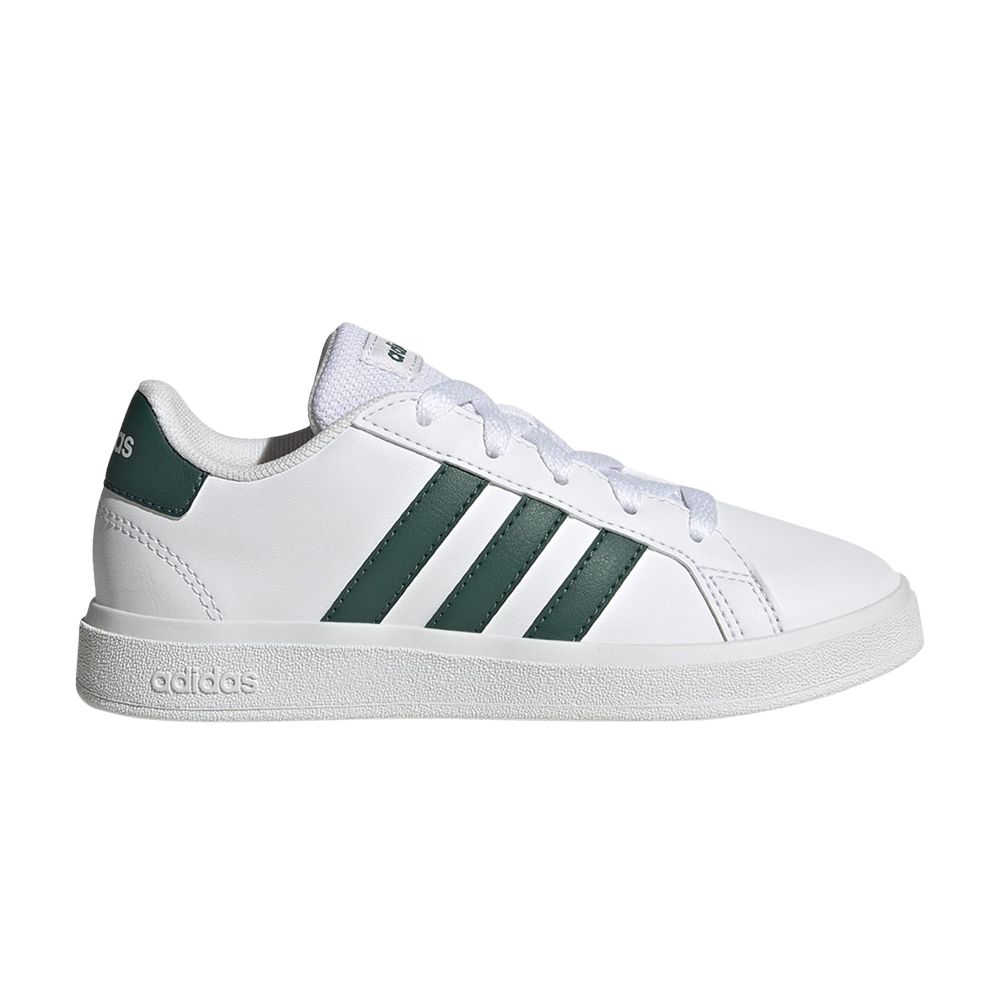 Pre-owned Adidas Originals Adidas Grand Court Lace-up J 'white Collegiate Green' | Kid's Size 2.5