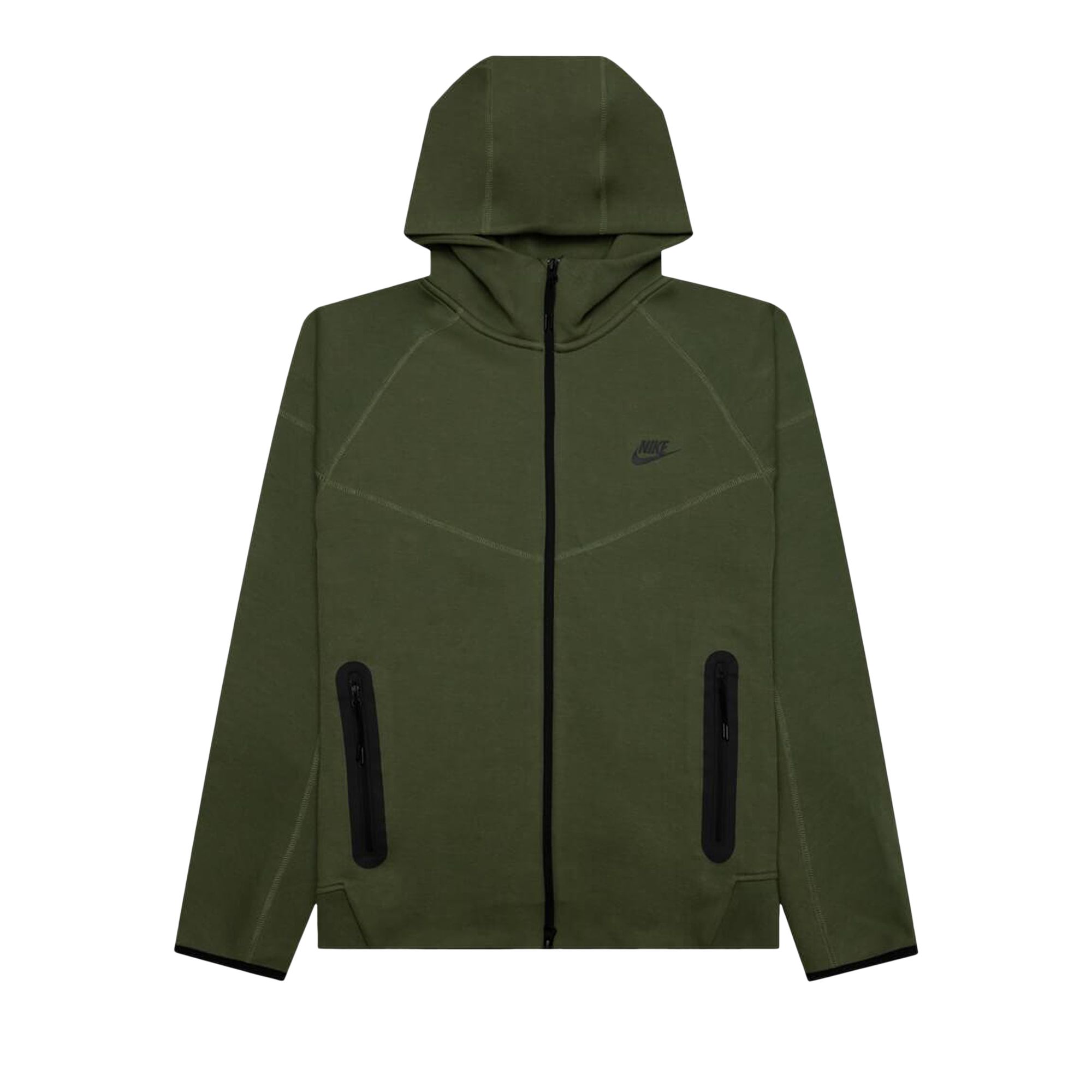 Nike Sportswear Tech Fleece Windrunner Full Zip Hoodie 'Medium Olive/Black' | Green | Men's Size XL