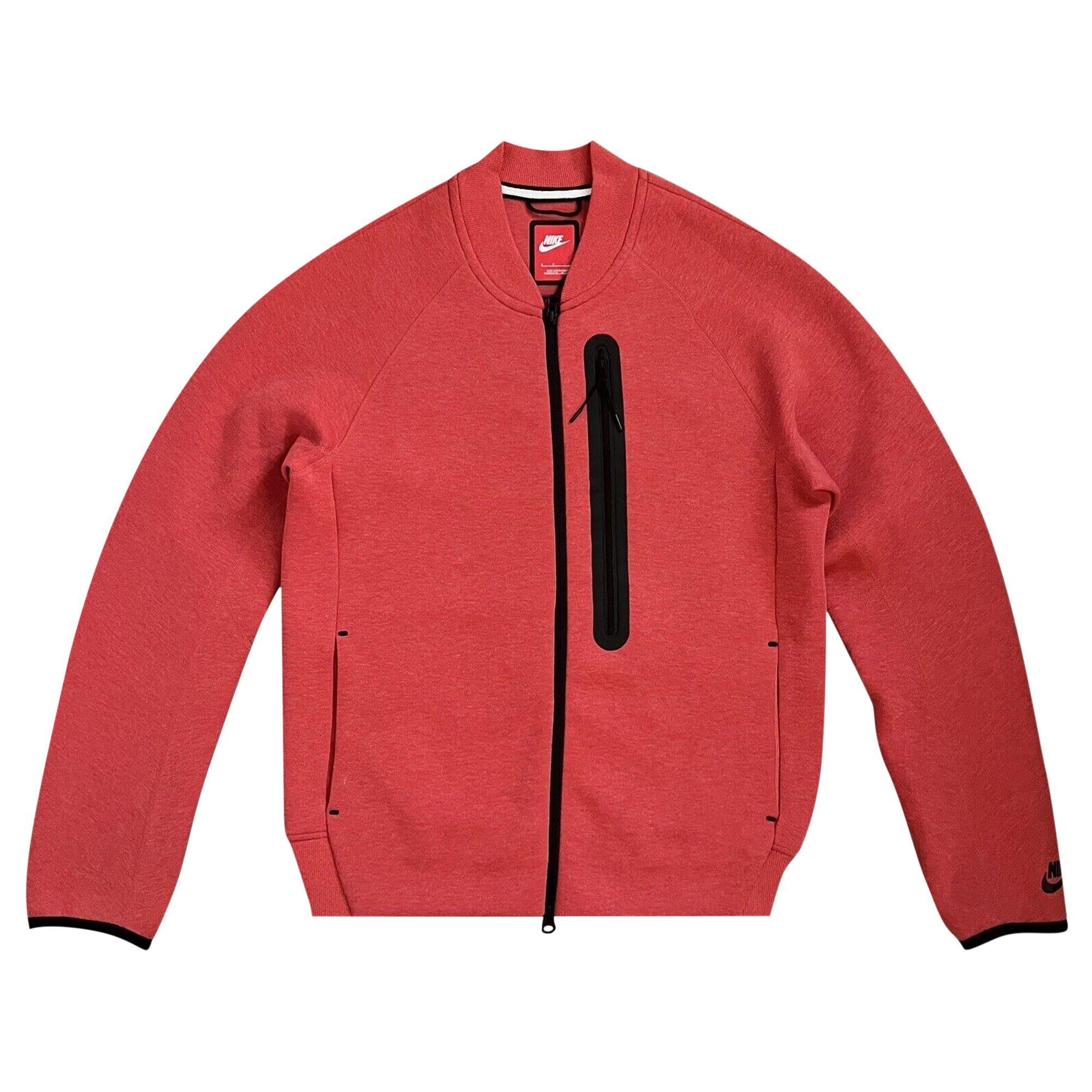 Pre-owned Nike Sportswear Tech Fleece Bomber Jacket 'light University Red Heather/black' | Men's Size Xs