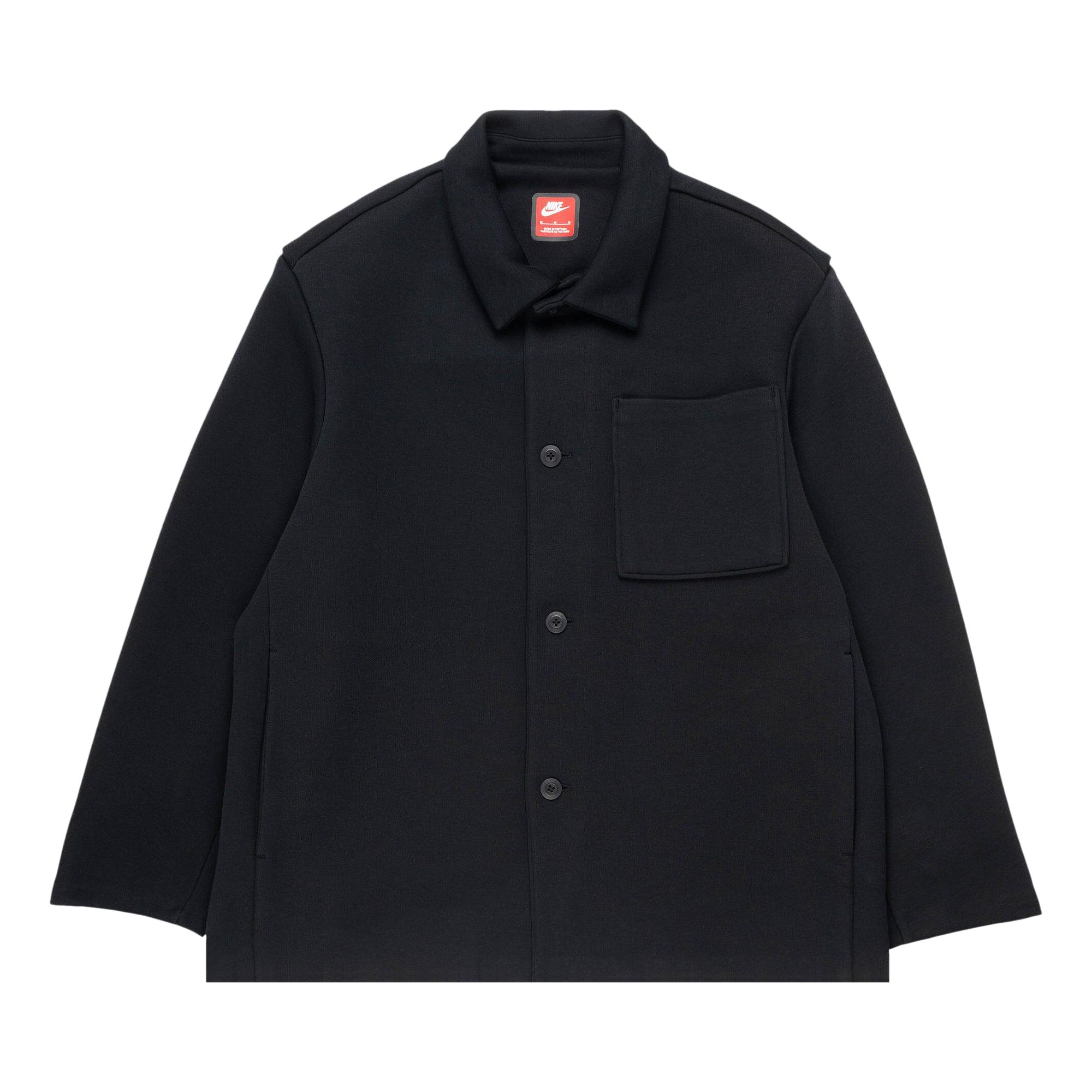 Pre-owned Nike Sportswear Tech Fleece Reimagined Oversized Shacket 'black/black'
