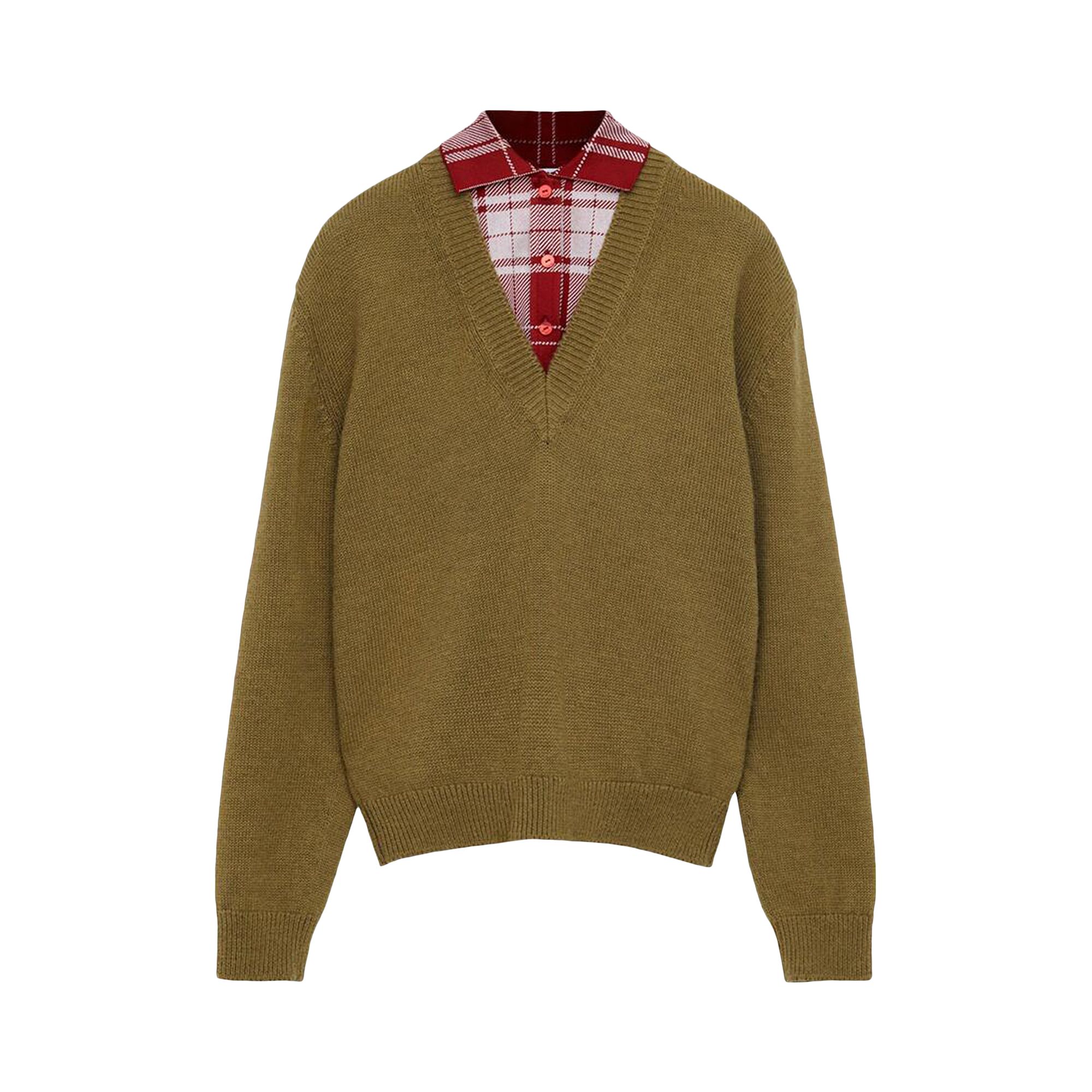 Pre-owned Loewe Trompe L'oeil Sweater 'green/red' | Women's Size Xs