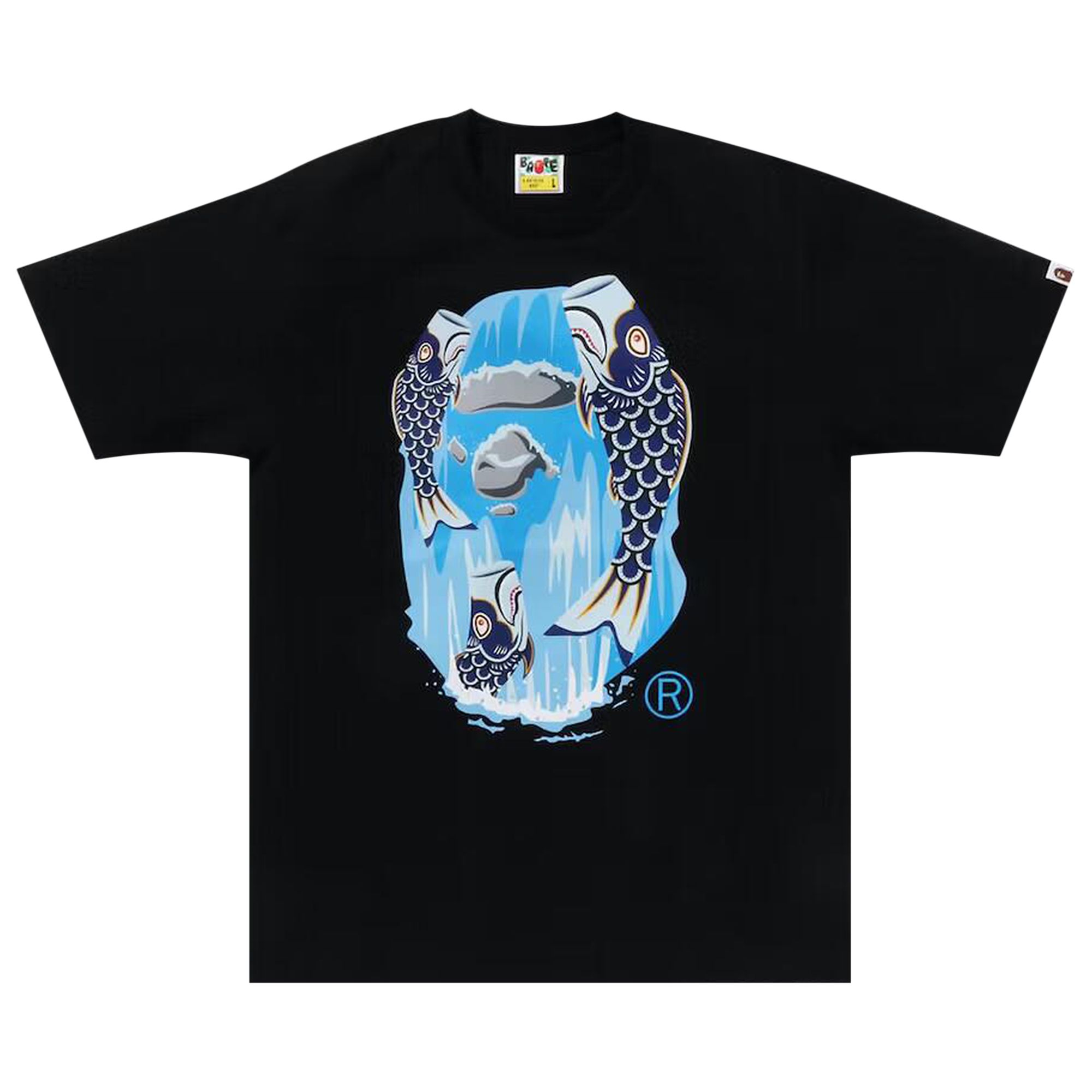 Pre-owned Bape Koinobori Waterfall Ape Head Tee 'black'