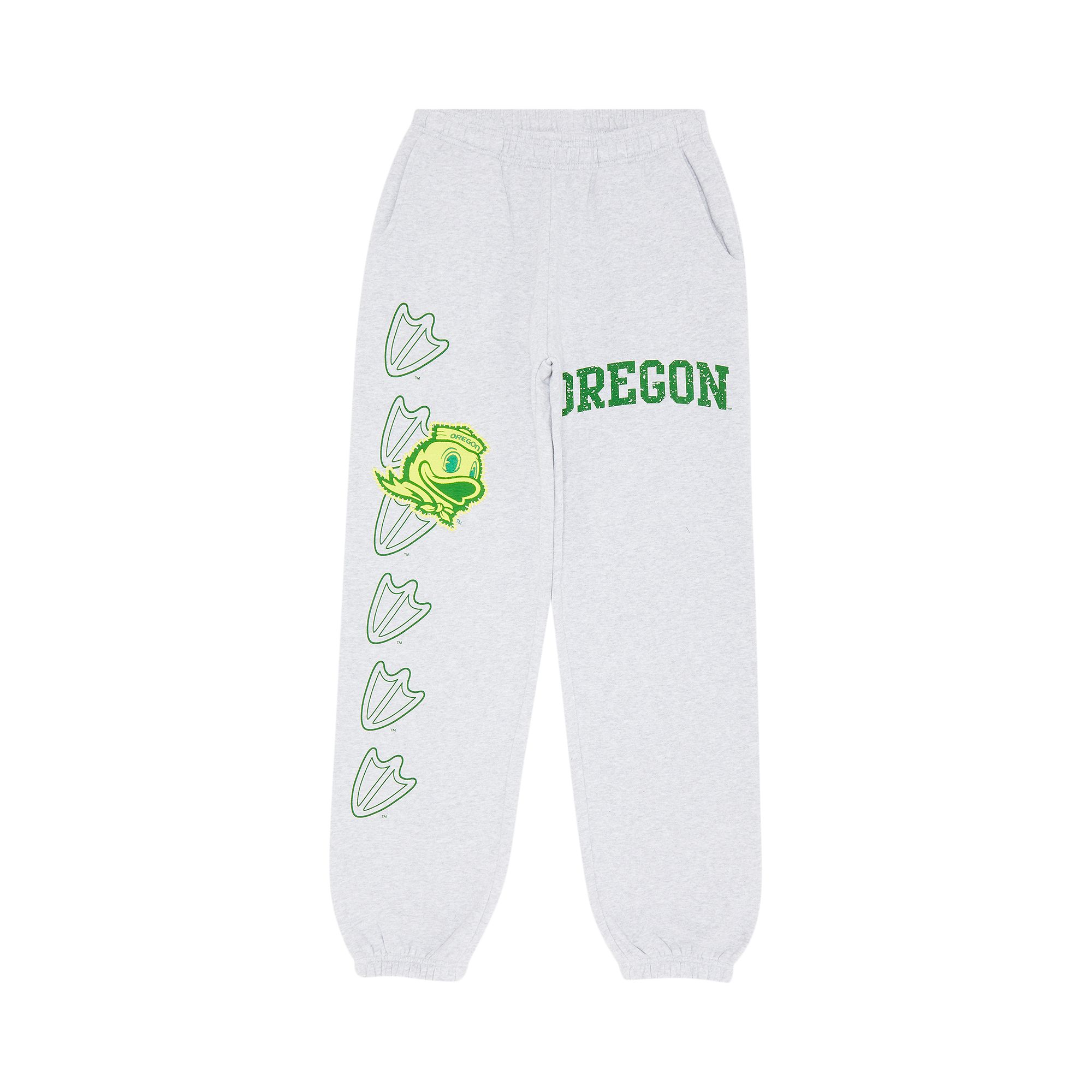 Pre-owned Cactus Jack By Travis Scott X Mitchell & Ness University Of Oregon Sweatpants 'grey Heather' | Men's