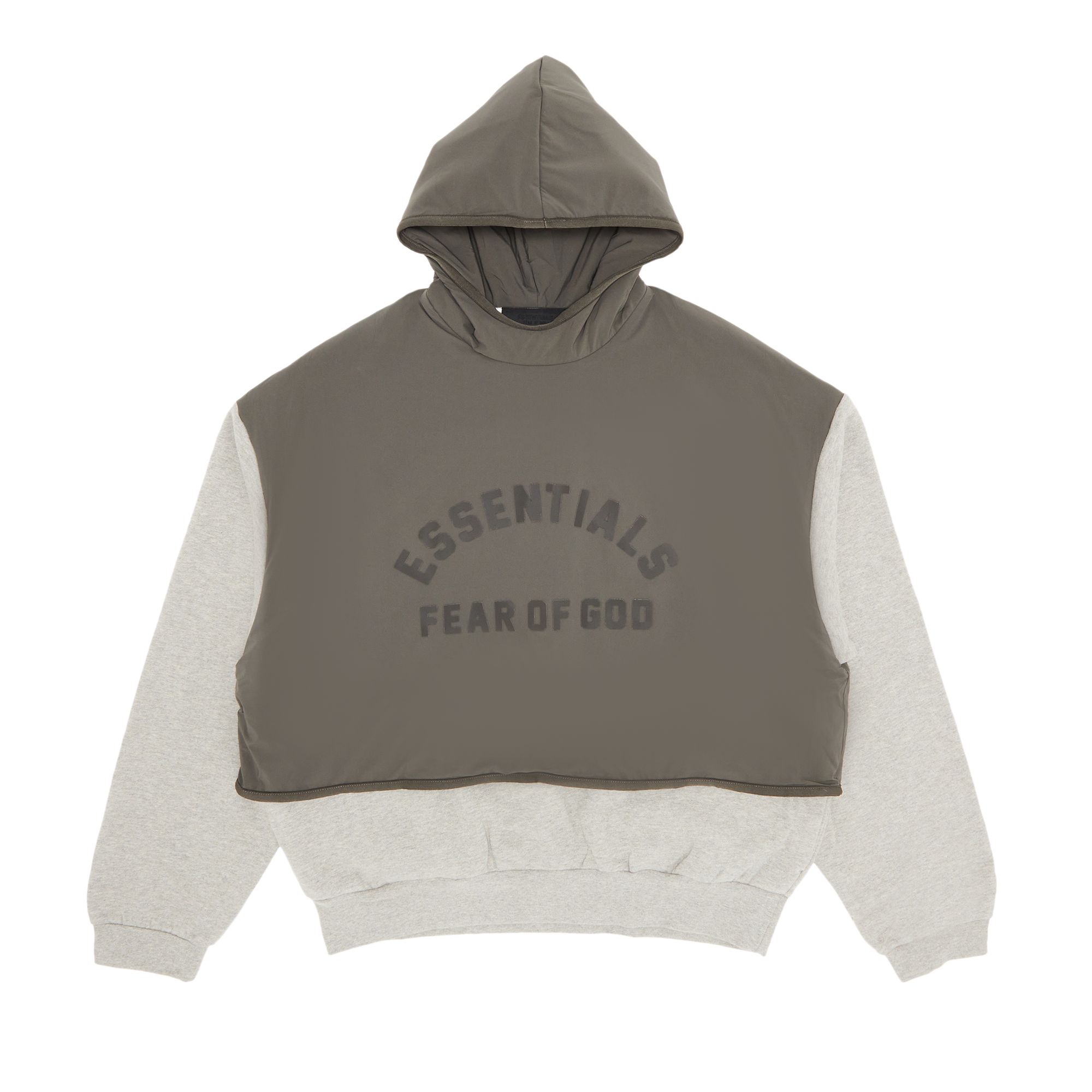 Fear of God Essentials Nylon Fleece Hooded Sweater 'Dark Heather Oatmeal/Ink' | Grey | Men's Size XS
