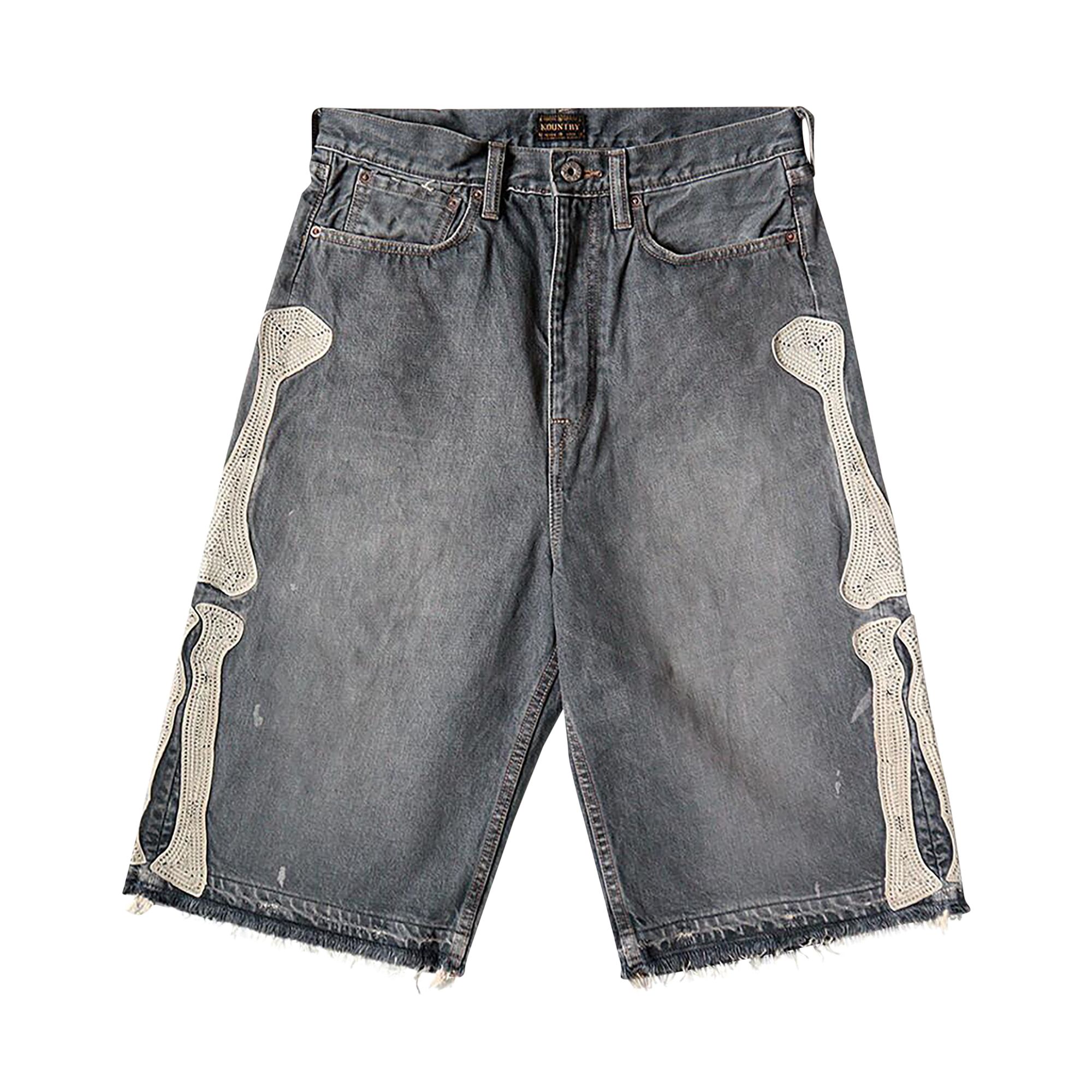 Pre-owned Kapital Bone Denim Shorts 'black' | Men's Size 36