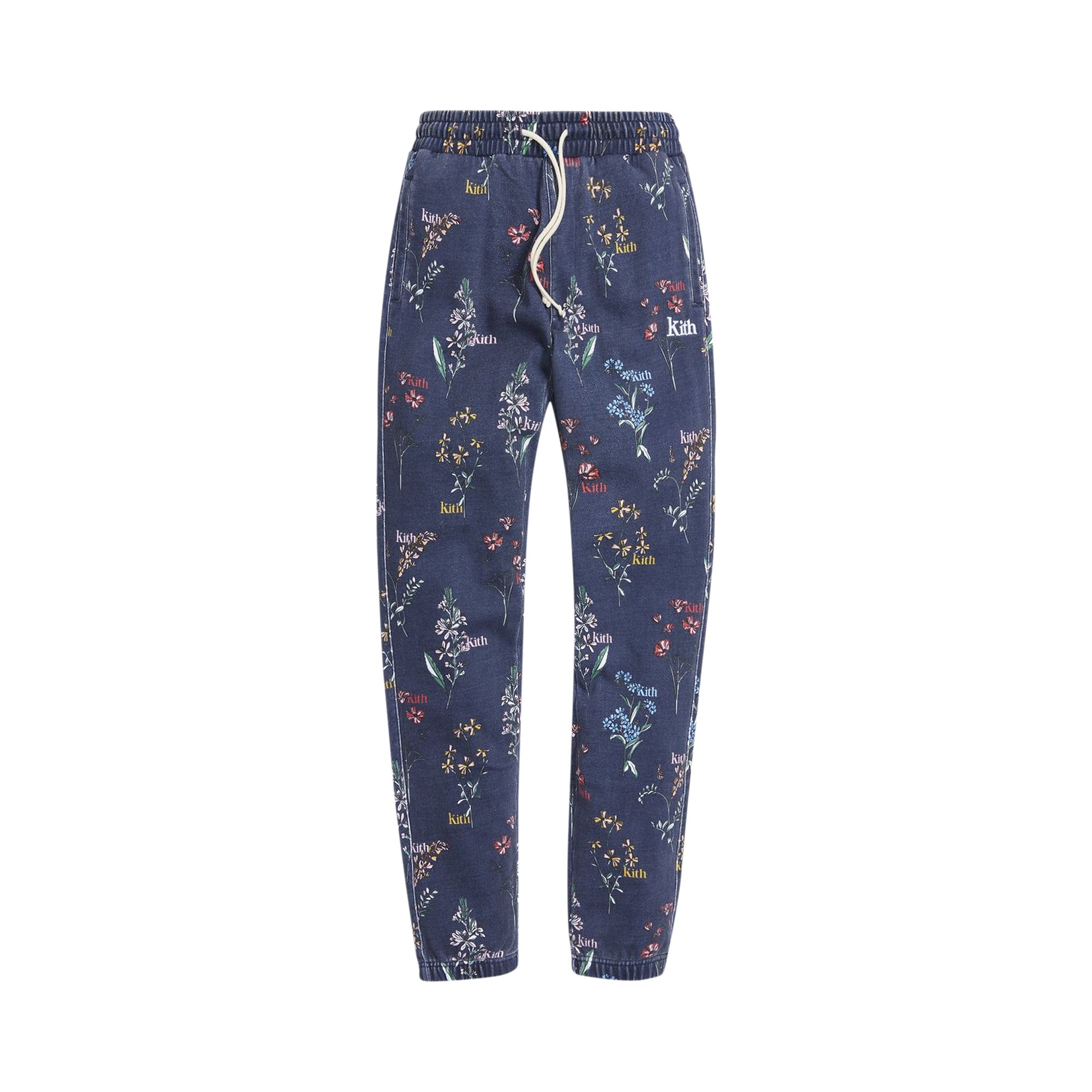 Pre-owned Kith Botanical Floral Williams I Sweatpant 'nocturnal' In Blue