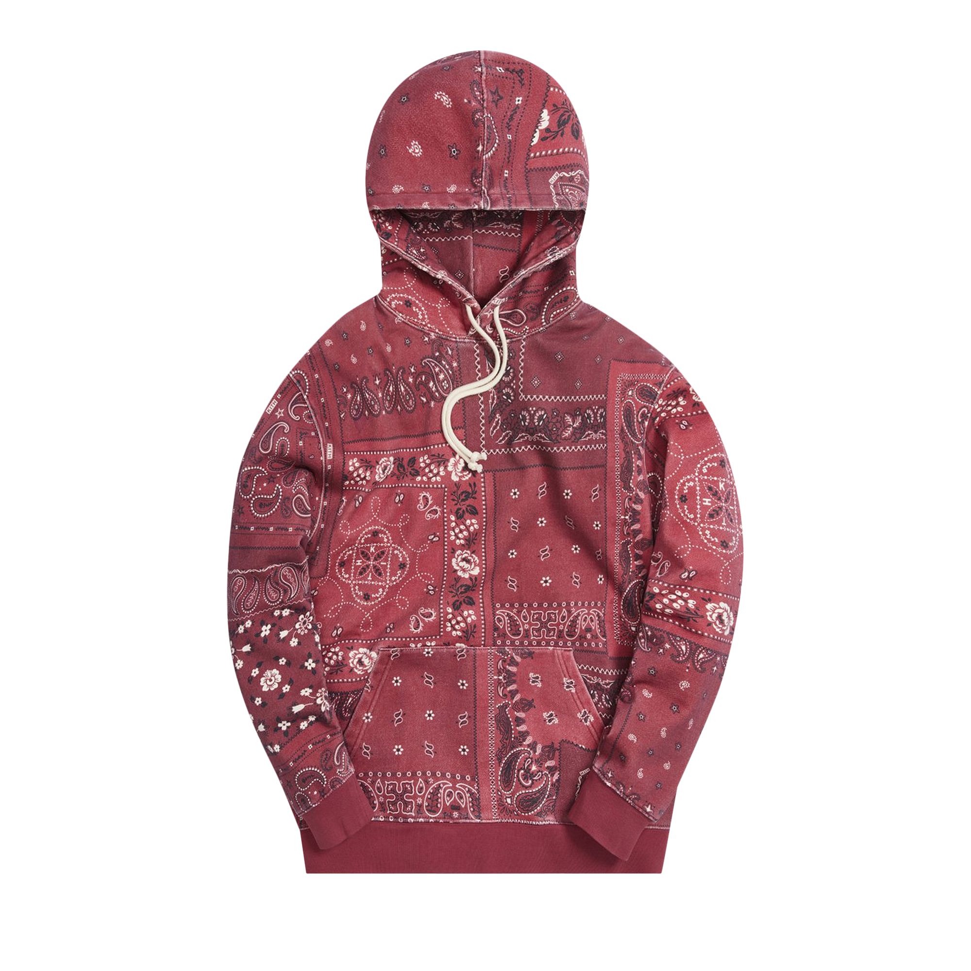 Pre-owned Kith Deconstructed Bandana Williams Iii Hoodie 'pyre' In Red