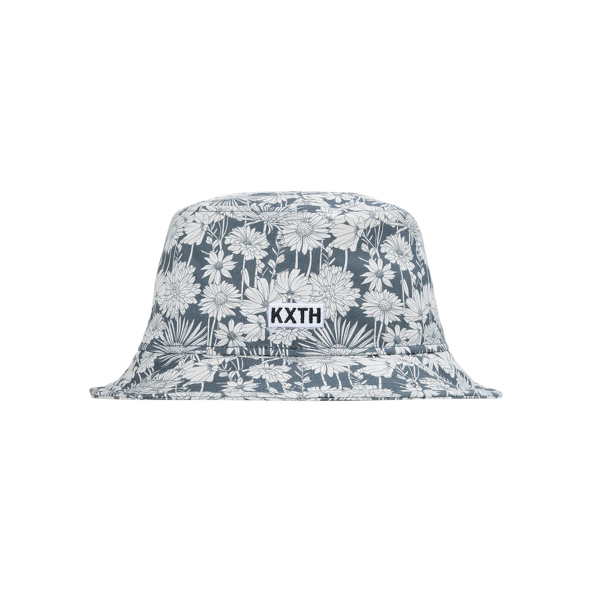 Pre-owned Kith For New Era Aster Floral Bucket Hat 'stadium' | Grey | Men's Size Onesize