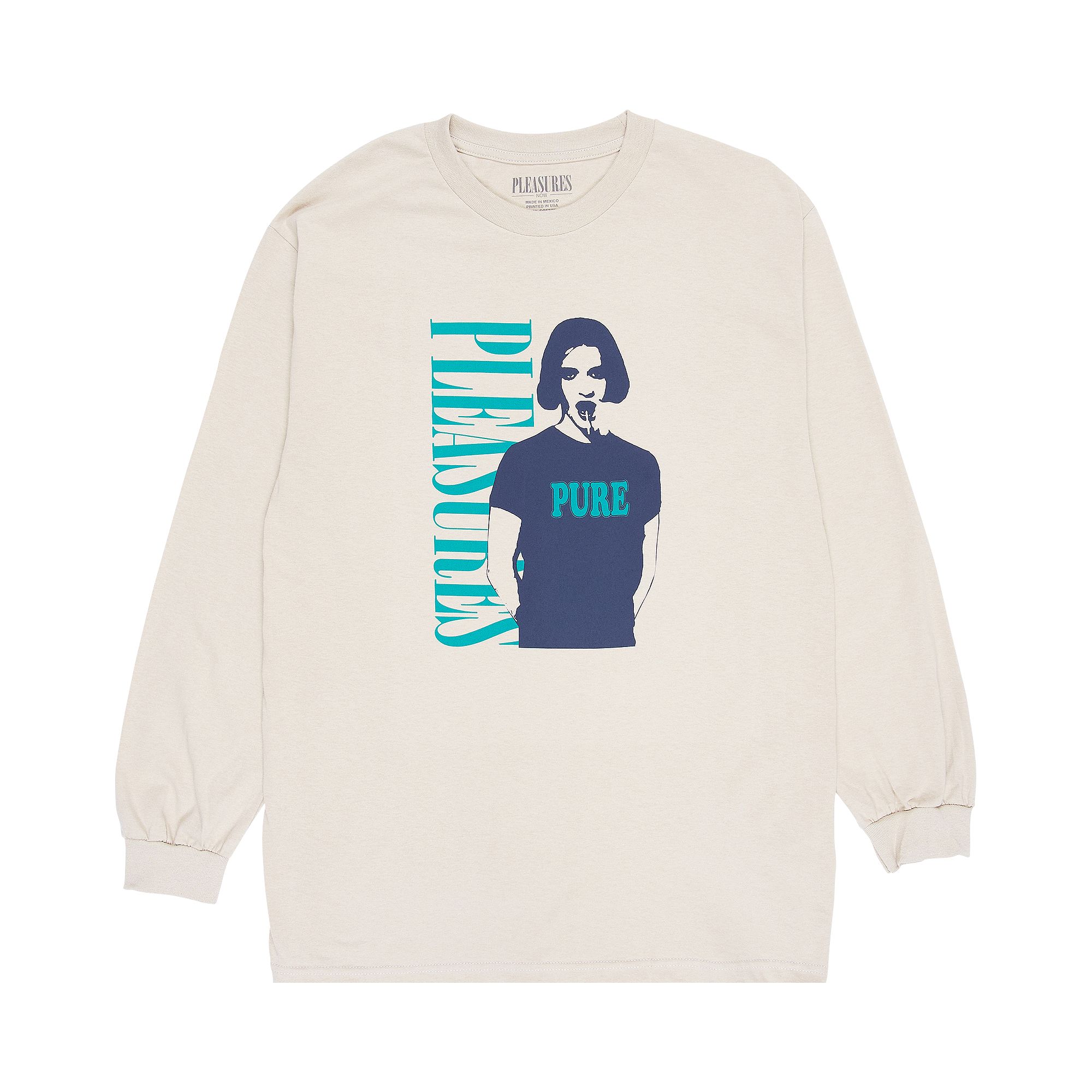 Pre-owned Pleasures Pure Long-sleeve T-shirt 'sand' | Cream | Men's Size S In White