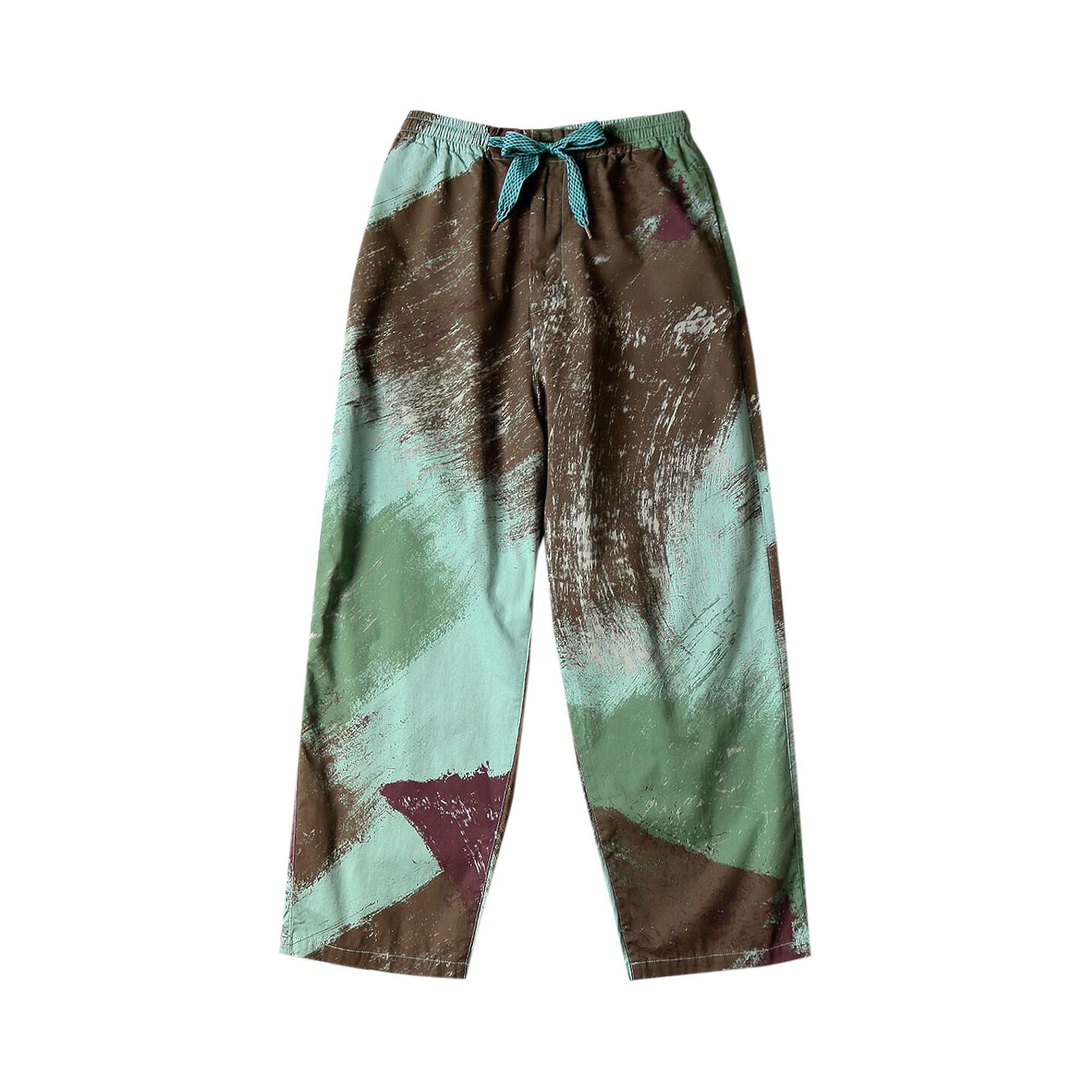 Pre-owned Kapital Combed Burberry Brush Camo Easy Pants 'turquoise' | Green | Men's Size 3