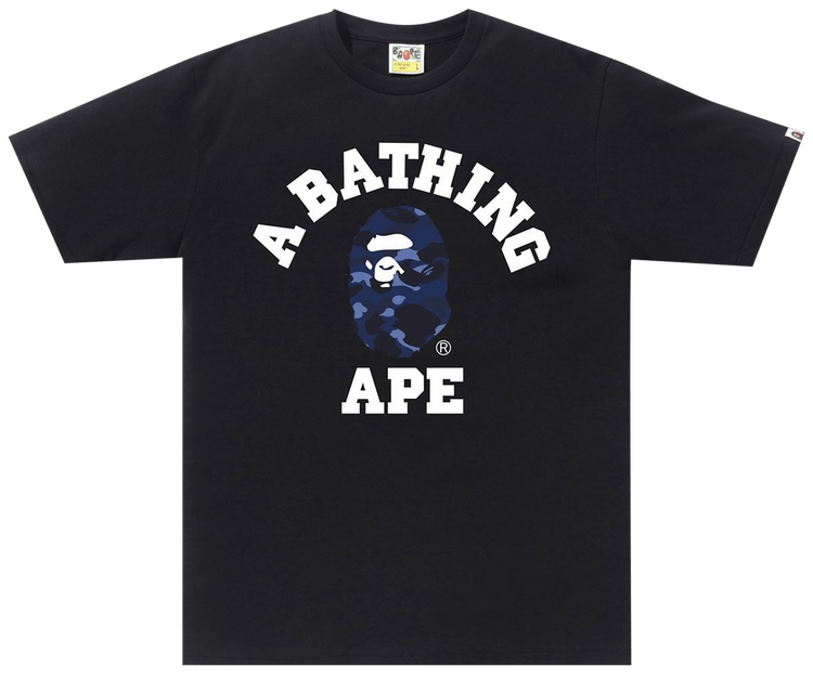 Bape Color Camo College Tee BlackNavy