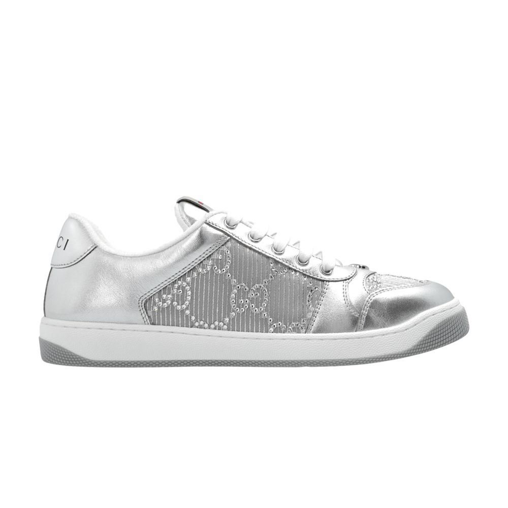 Pre-owned Gucci Wmns Screener 'gg Crystals - Silver'