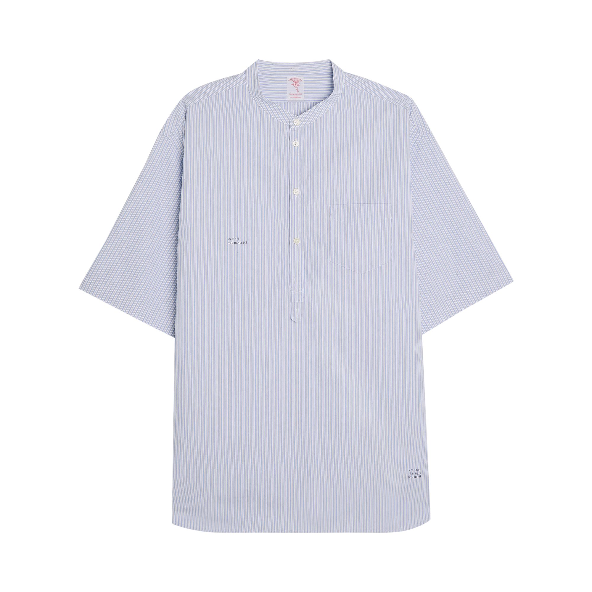 Pre-owned Undercover Banded Collar Strip Shirt 'white' | Men's Size 4