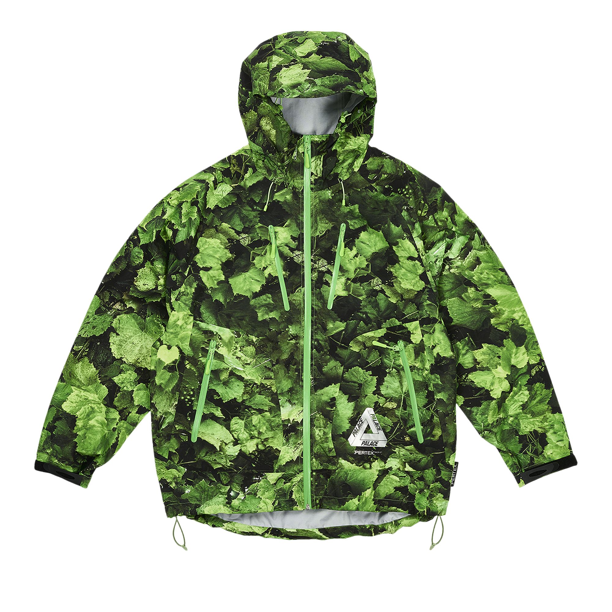 Pre-owned Palace Pertex 3l Armor Jacket 'leaf Print' In Green