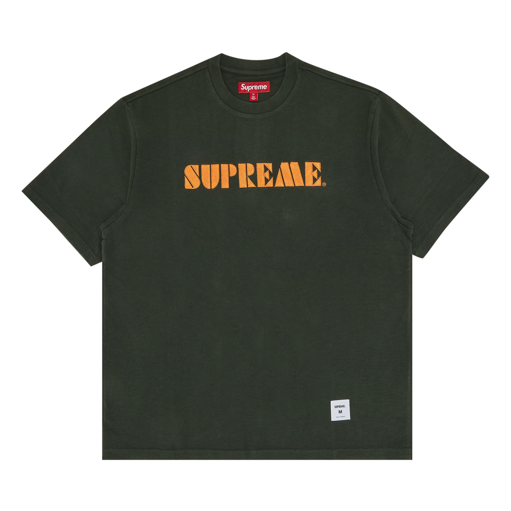 Pre-owned Supreme Stencil Embroidered Short-sleeve Top 'green'