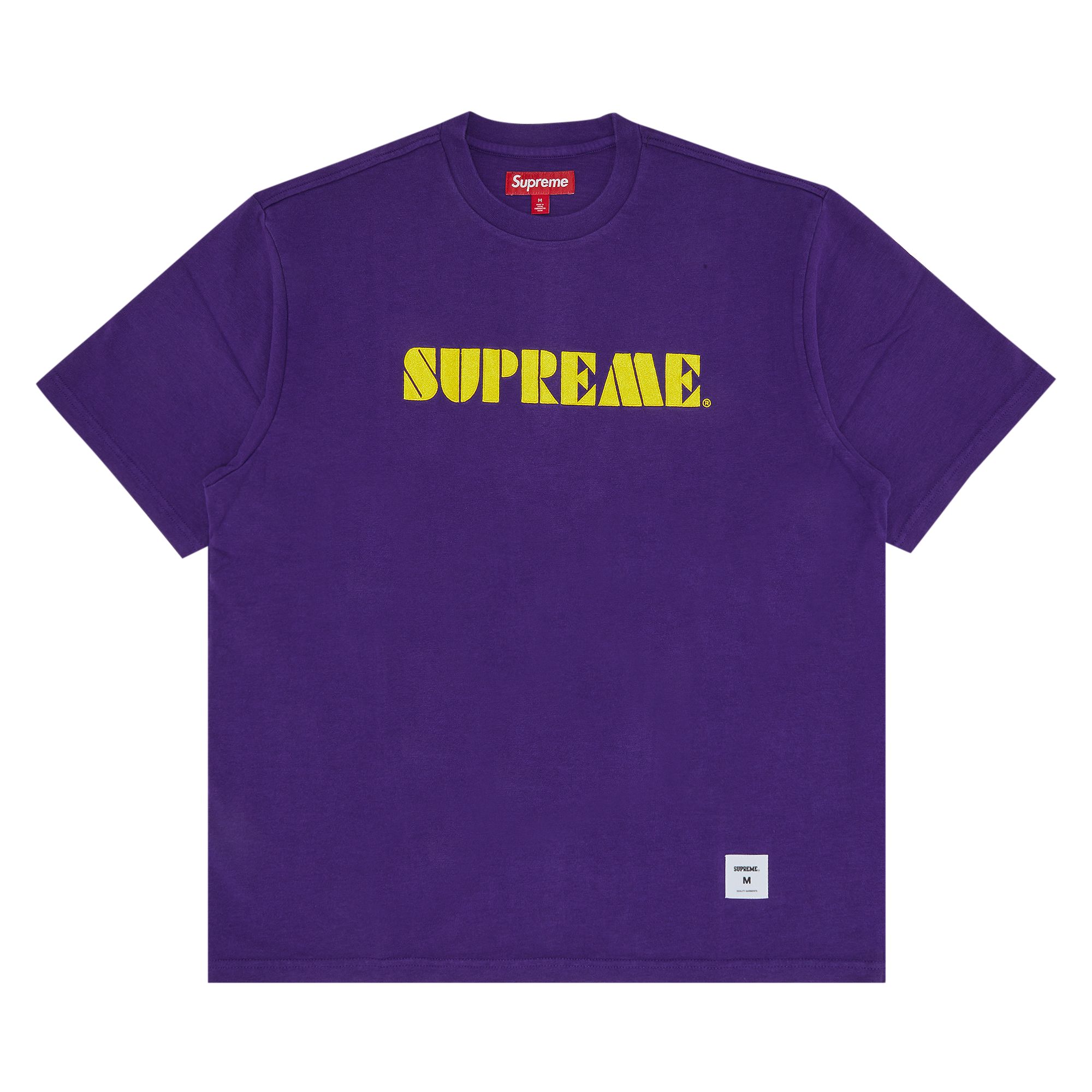 Supreme Stencil Embroidered Short-Sleeve Top 'Purple' | Men's Size S