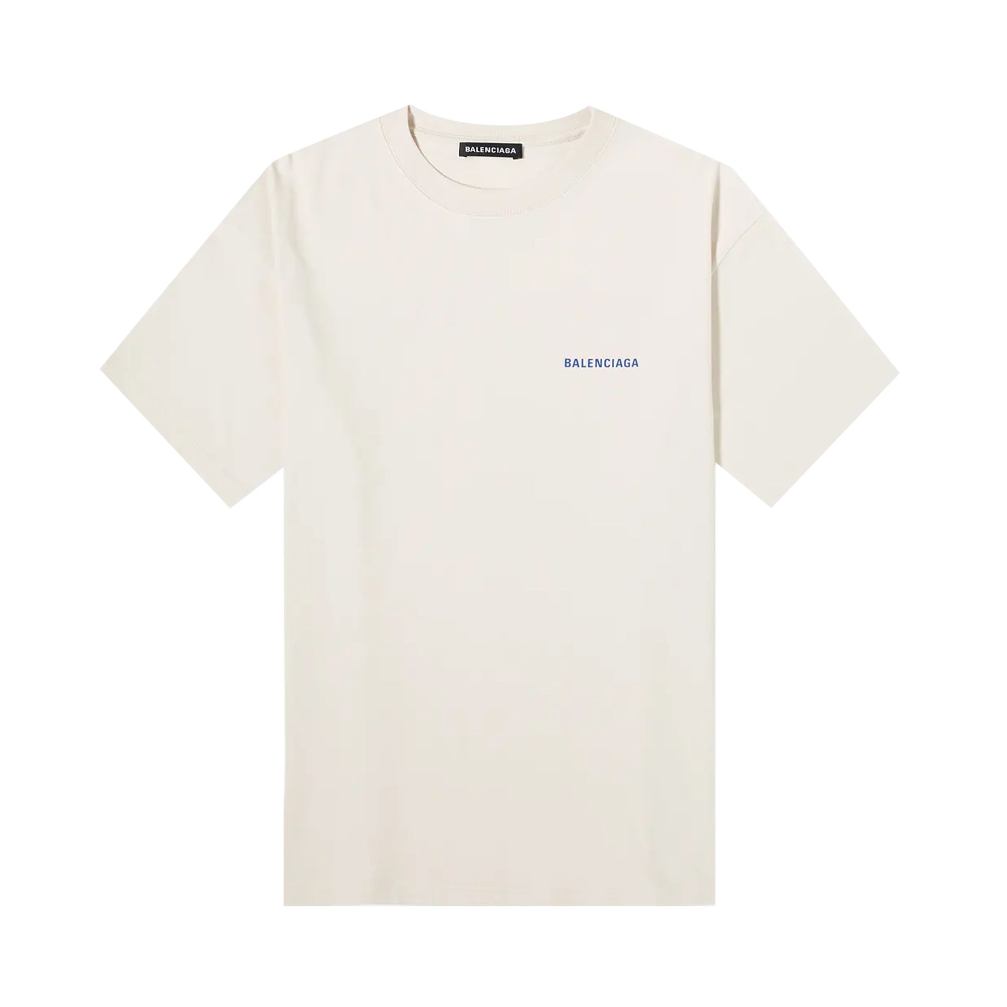 Balenciaga Badge Logo Tee 'Chalky White/Blue' | Men's Size S