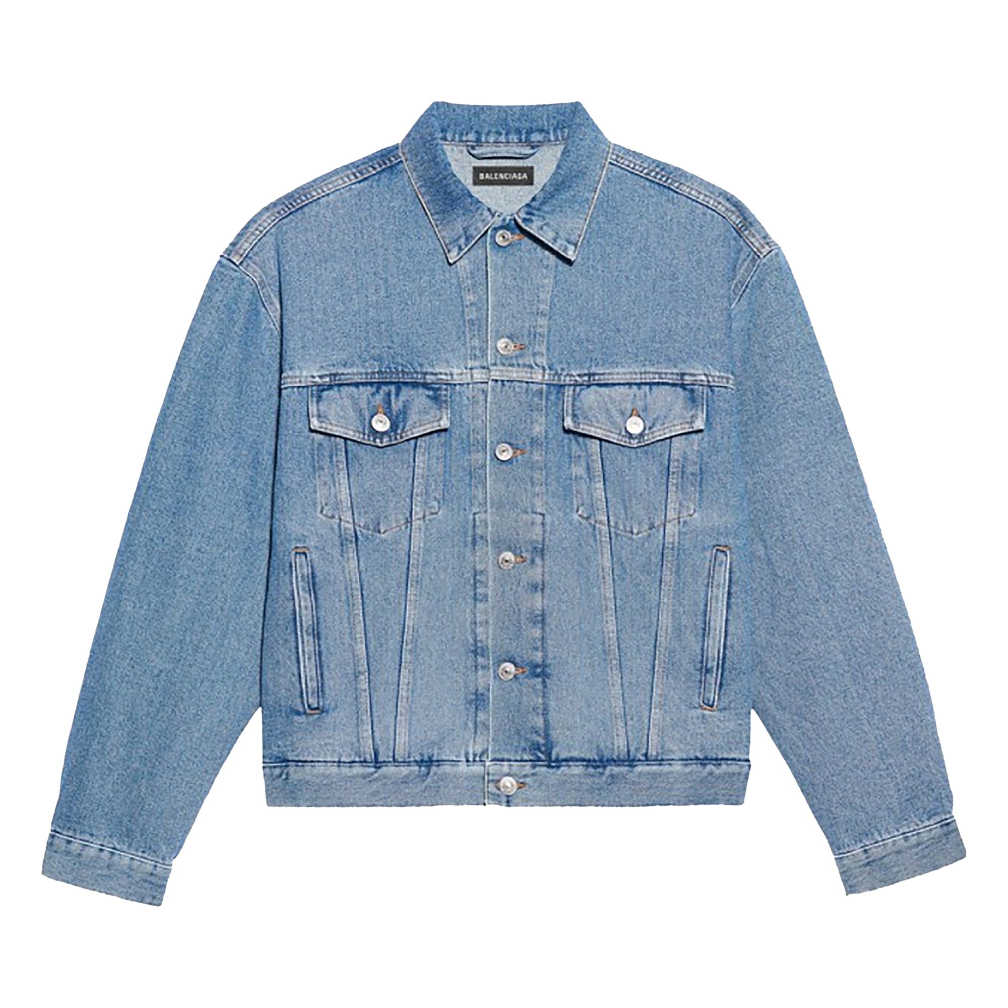 Pre-owned Balenciaga Languages Denim Jacket 'stone Wash Indigo' | Blue | Men's Size 48