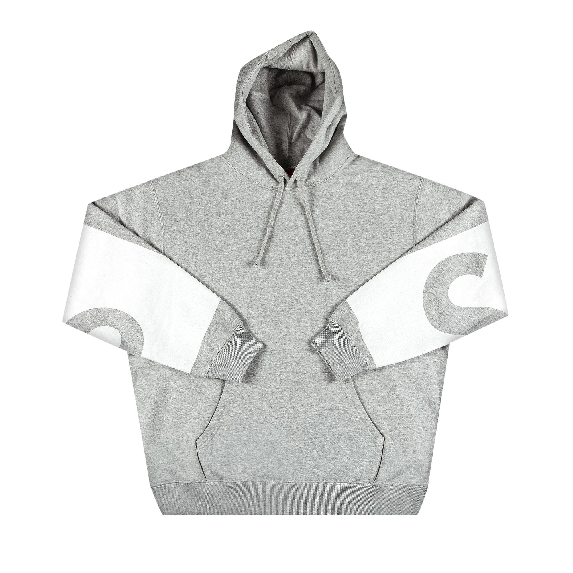 Supreme Big Logo Hooded Sweatshirt 'Heather Grey' | Men's Size XL
