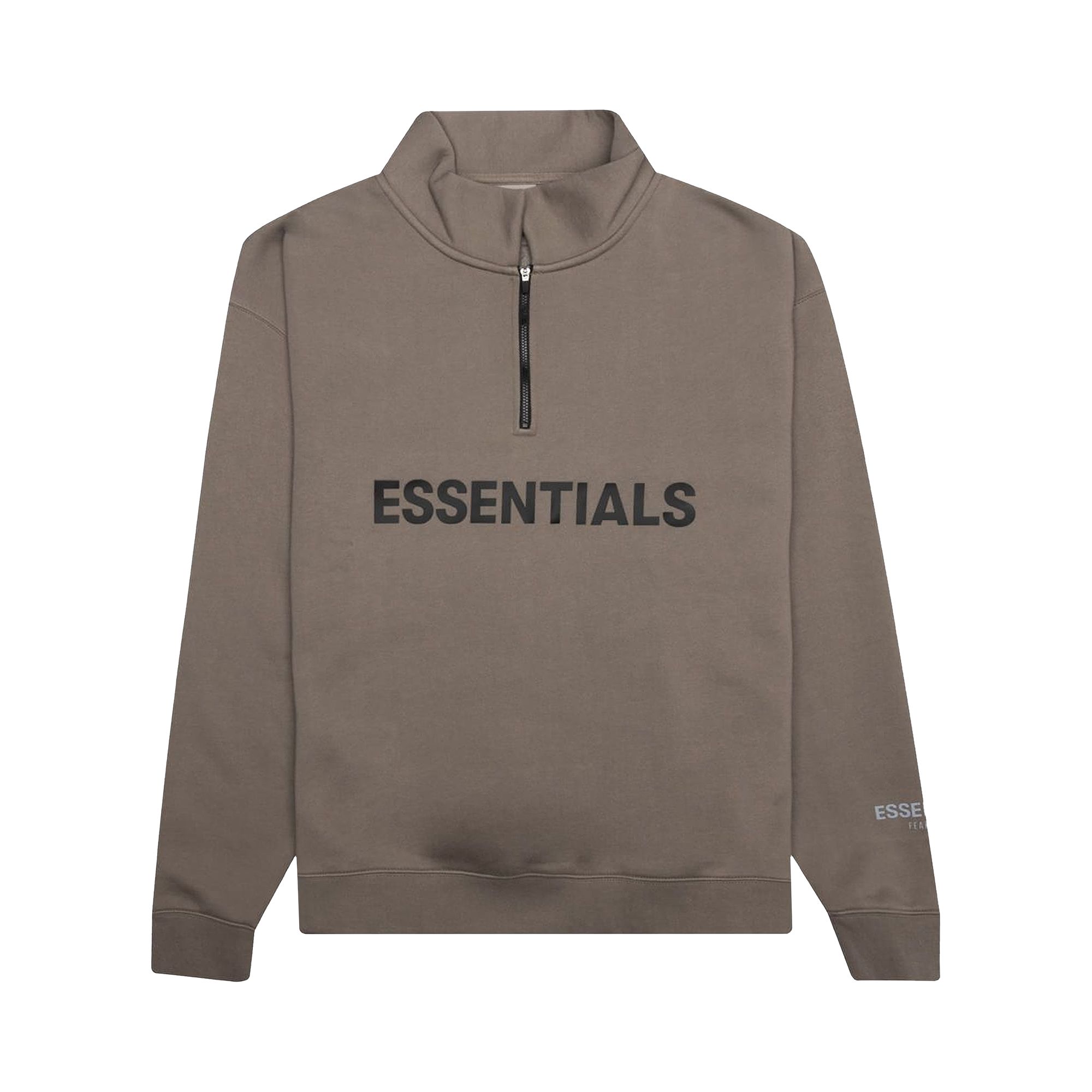 Fear of God Essentials Half Zip Sweatshirt 'Taupe' | Brown | Men's Size S