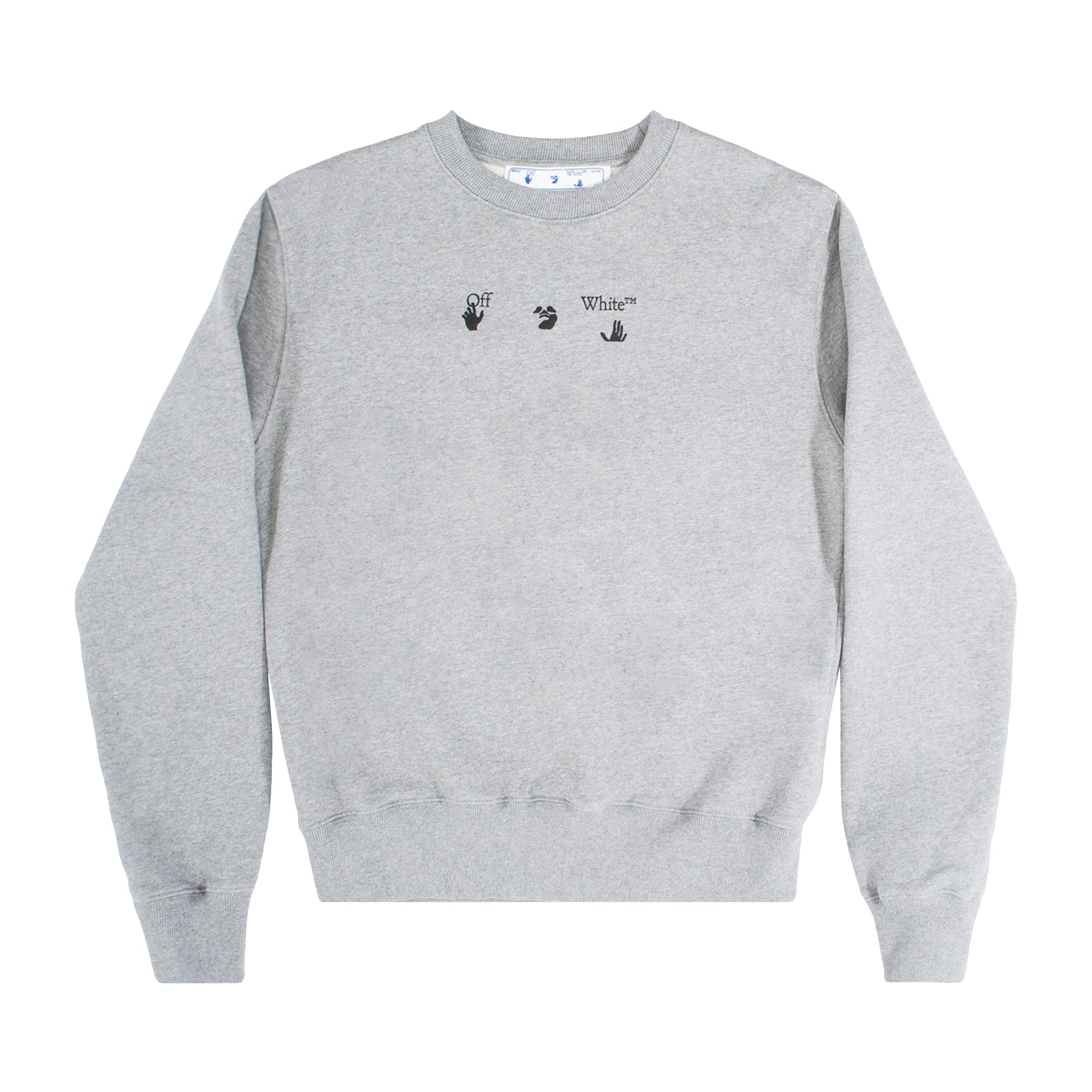 Pre-owned Off-white Marker Slim Crewneck 'melange Grey'