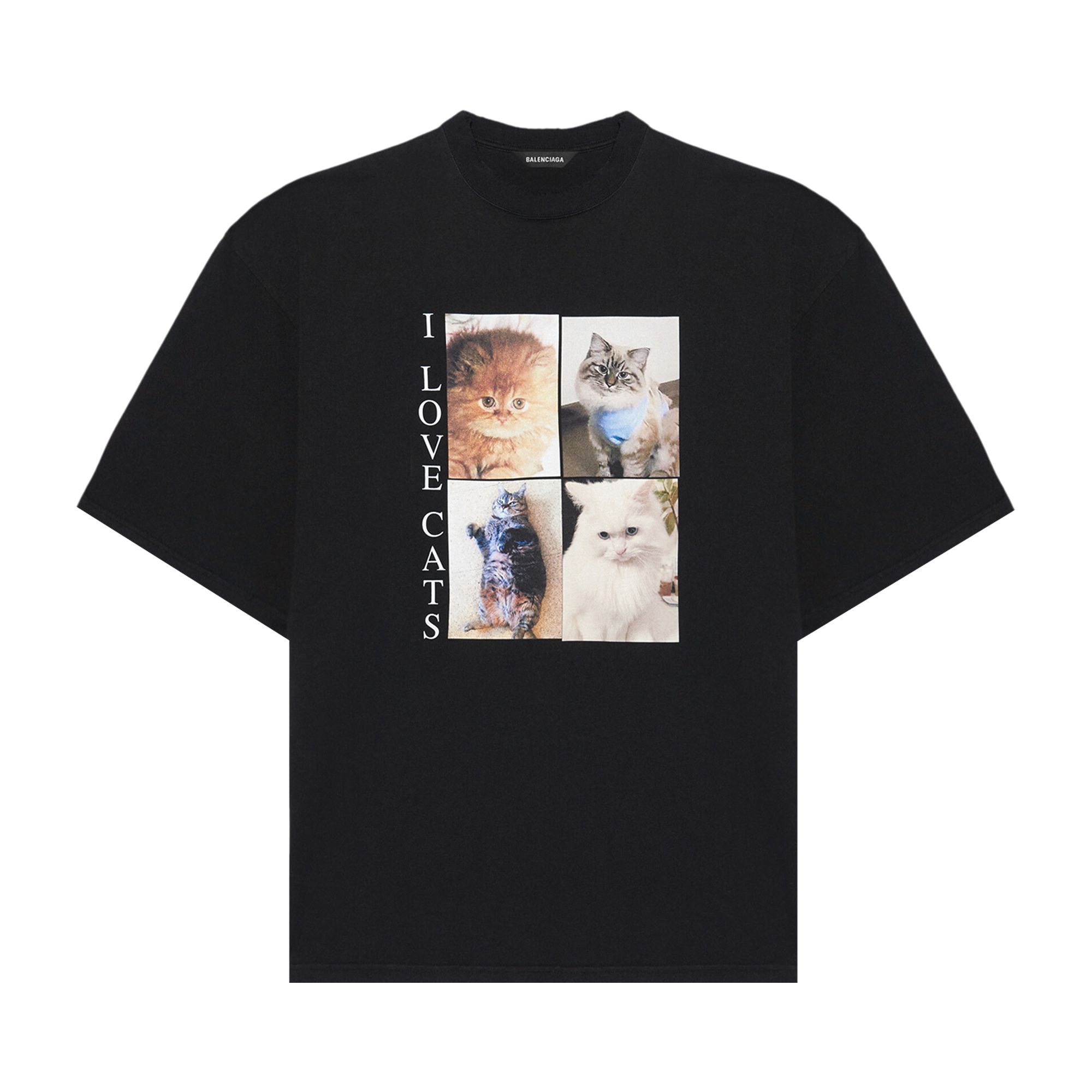 Balenciaga I Love Cats T-Shirt 'Black' | Men's Size 2XS