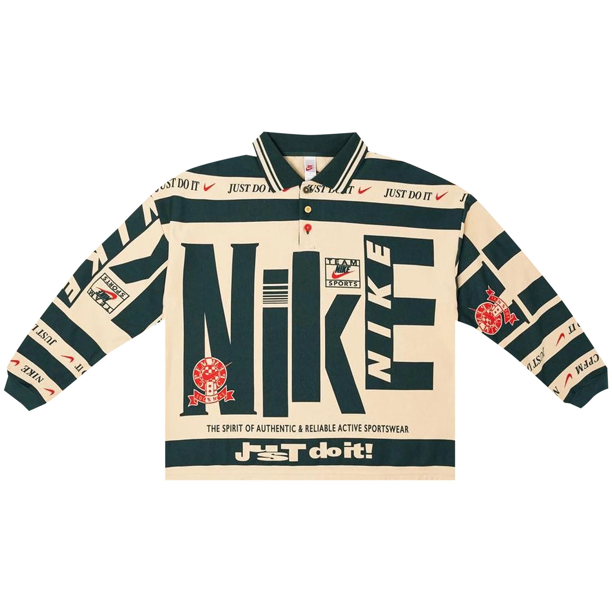 Nike x Cactus Plant Flea Market Long-Sleeve Polo 'Natural' | Cream | Men's Size L