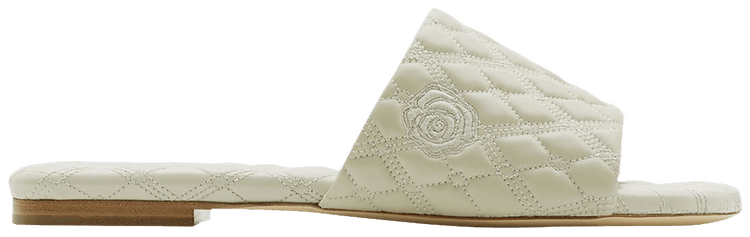 Burberry Wmns Leather Quilt Slide Plaster