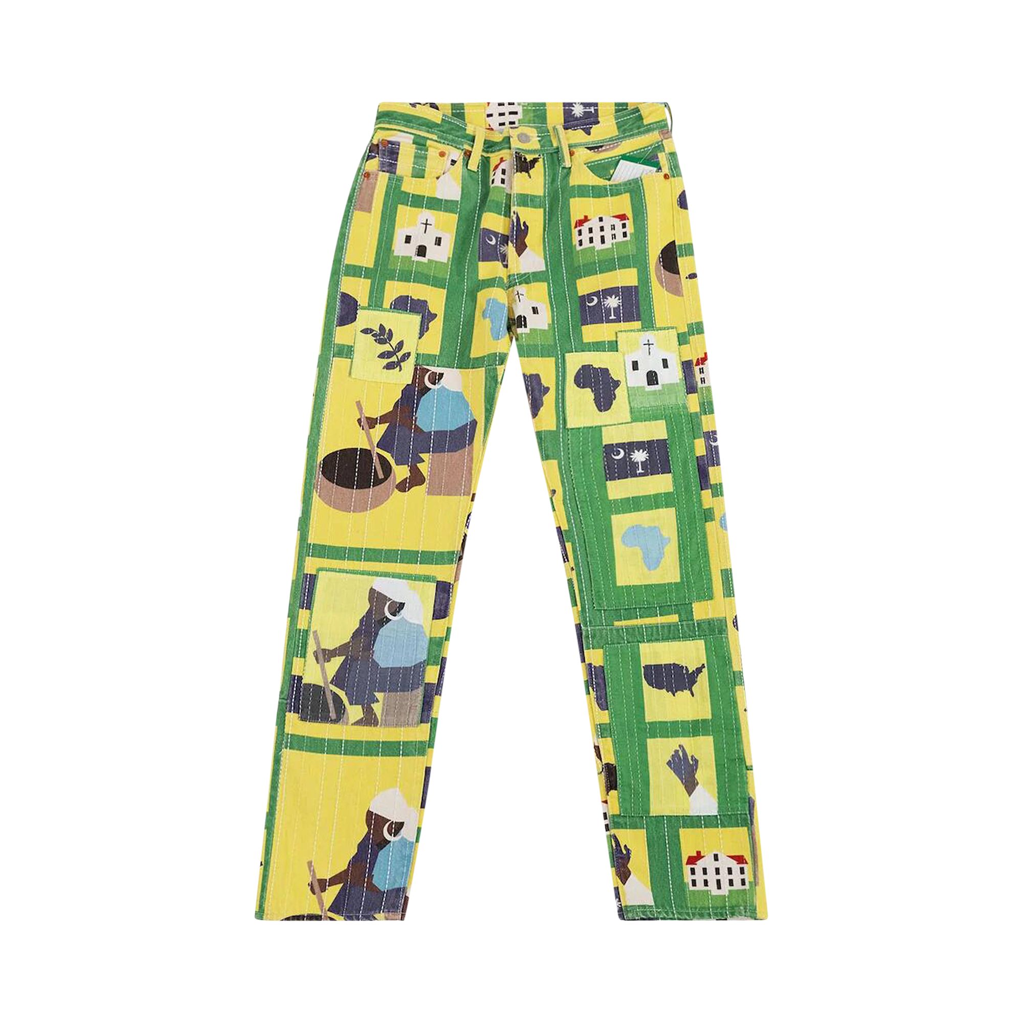 Denim Tears x Levi's 501 Original Fit Jeans 'Gullah Green' | Multi-Color | Men's Size 34