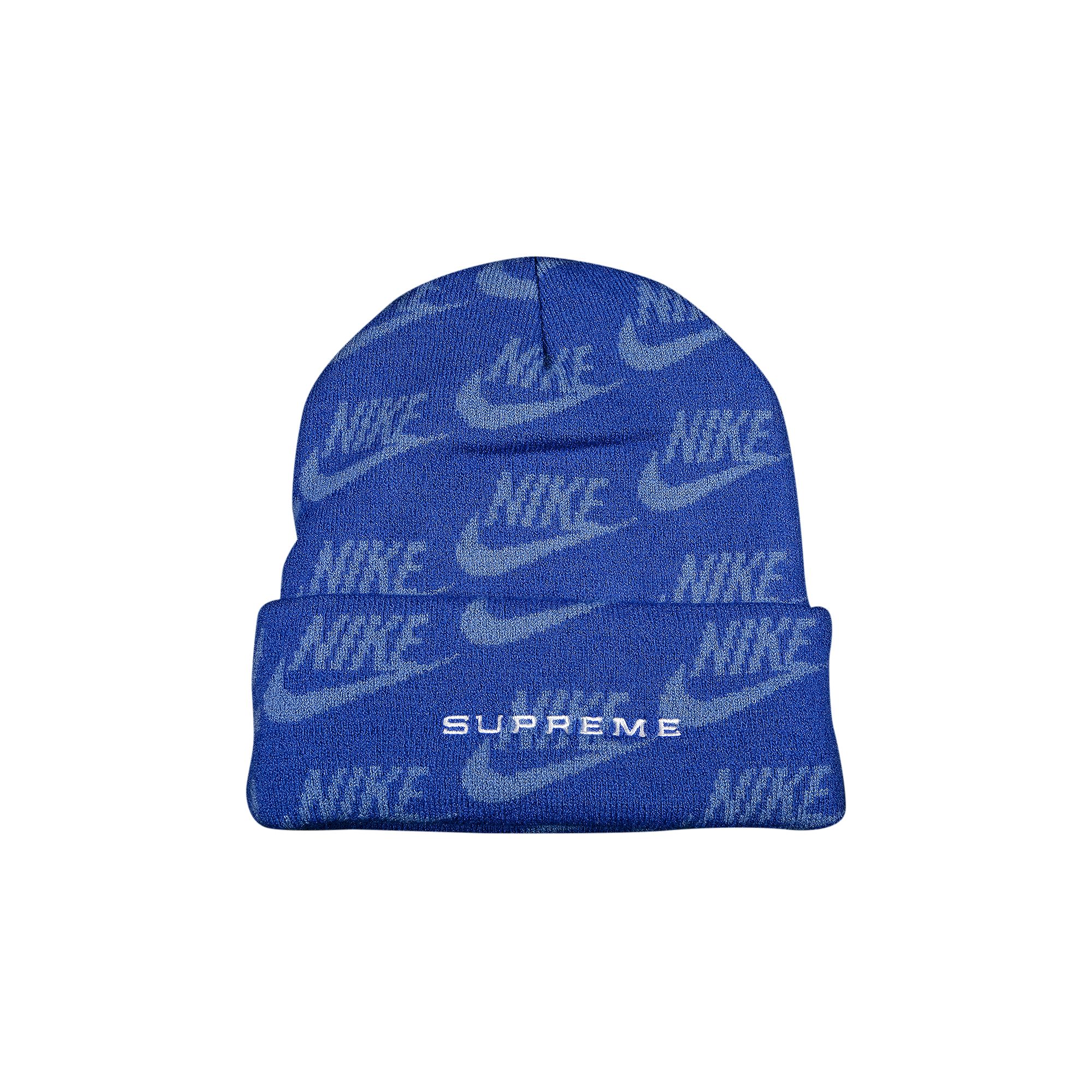 Supreme x Nike Jacquard Logos Beanie 'Blue' | Men's Size Onesize