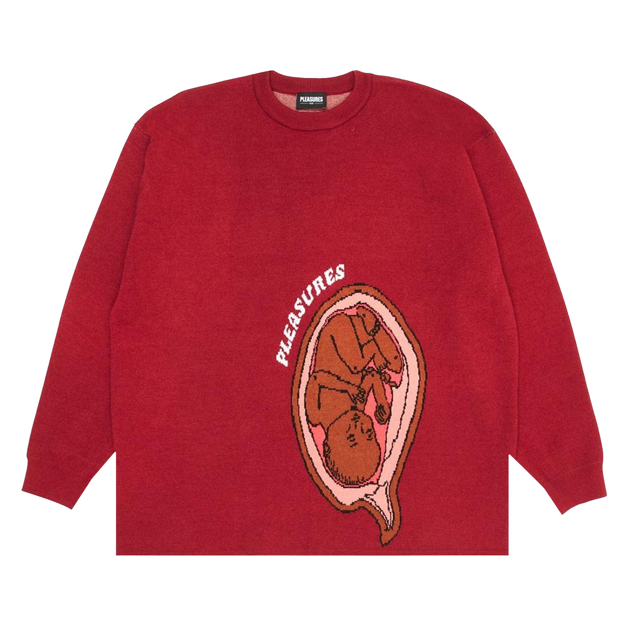 Pre-owned Pleasures Utero Jaquard Sweater 'maroon' | Red | Men's Size M