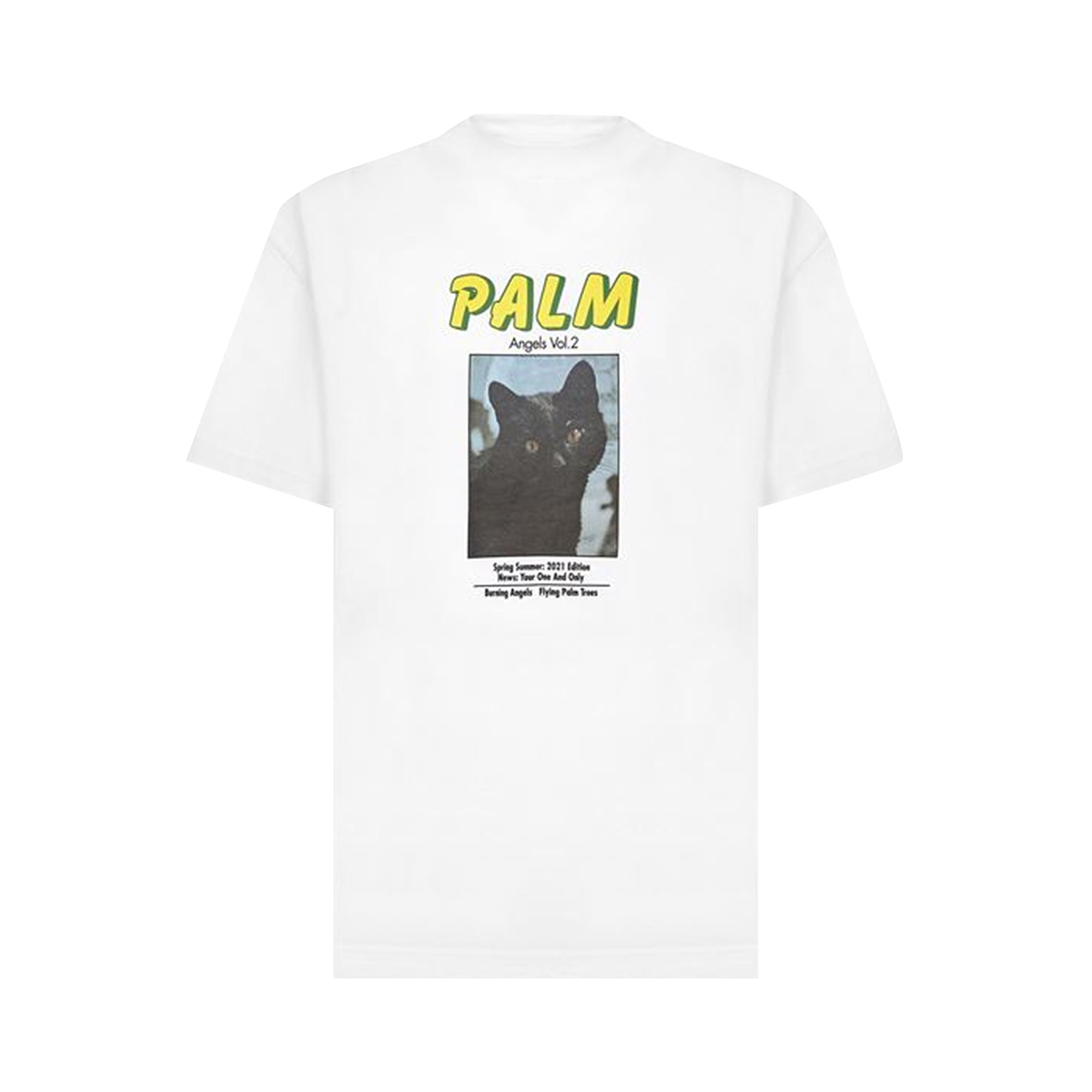 Palm Angels Black Cat Tee 'White/Black' | Men's Size L
