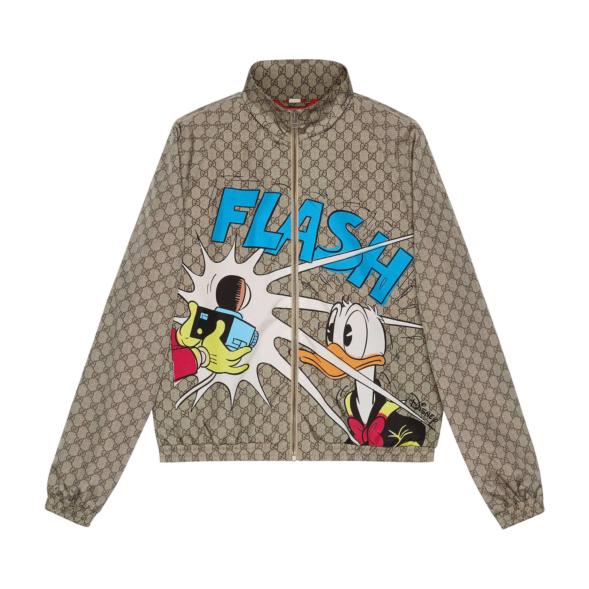 Pre-owned Gucci X Disney Donald Duck Gg Jacket 'vintage Camel/blue' | Tan | Men's Size 54 In Brown