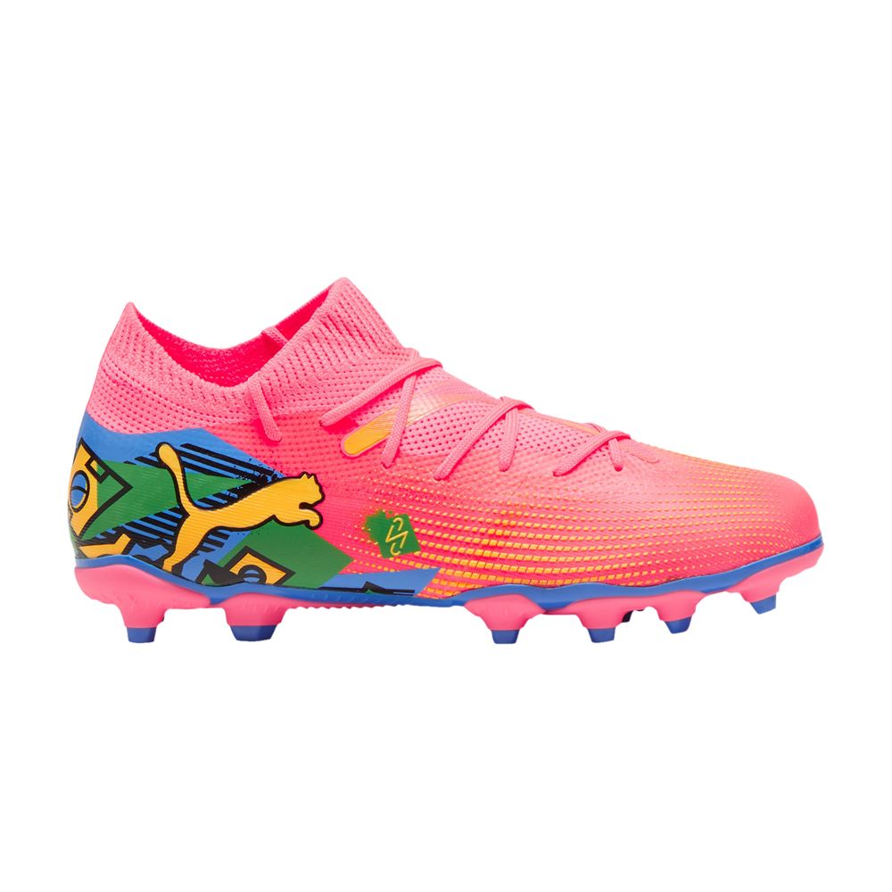 Pre-owned Puma Neymar Jr. X Future 7 Match Fg Ag Big Kid 'copa América Pack' | Pink | Kid's Size 6