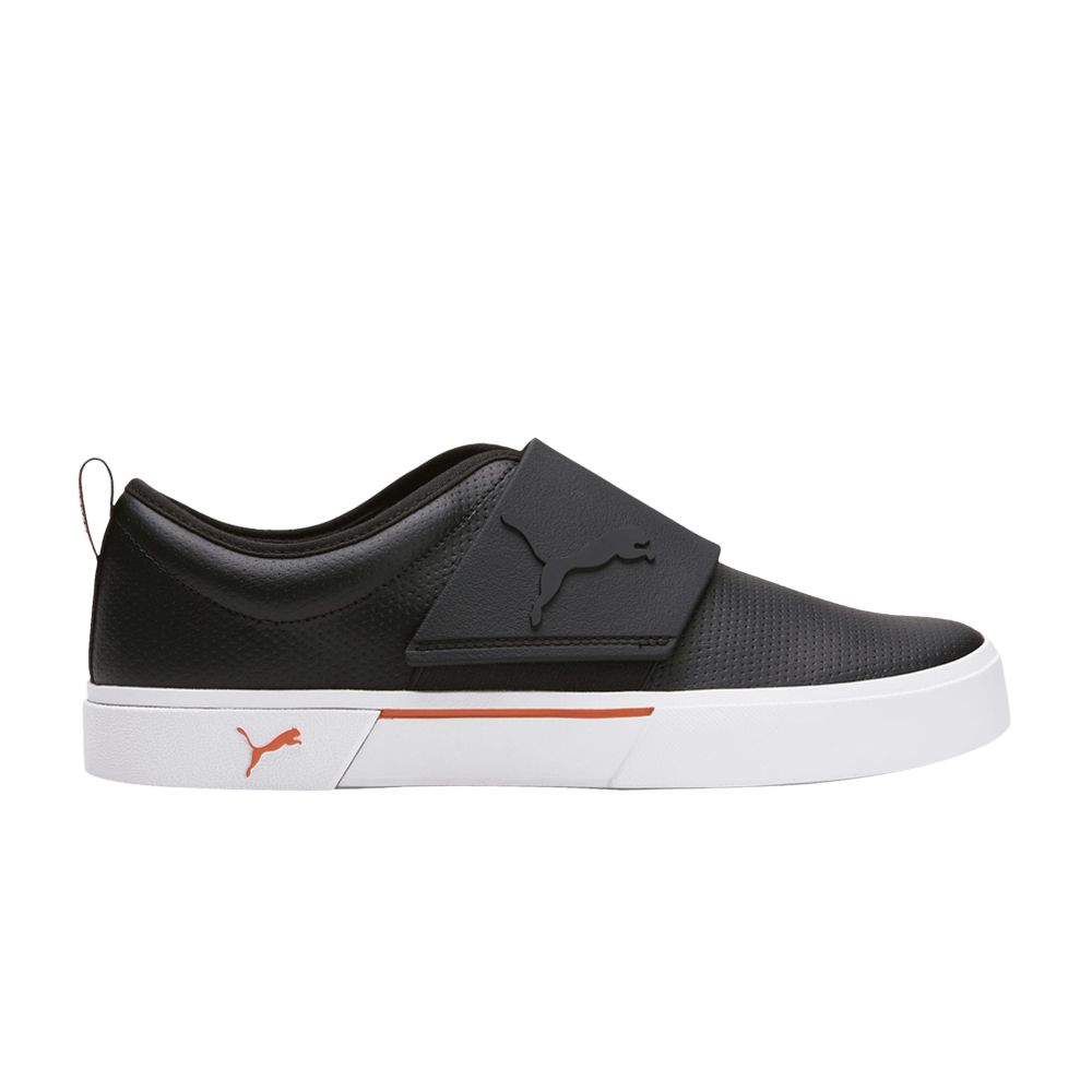 Pre-owned Puma El Rey Ii Slip On Perf Leather 'black Chili Powder'