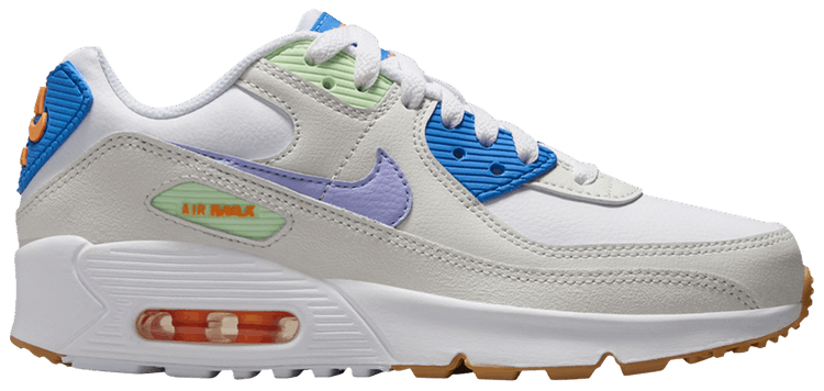 Nike Air Max 90 Leather GS White Purple Pulse
